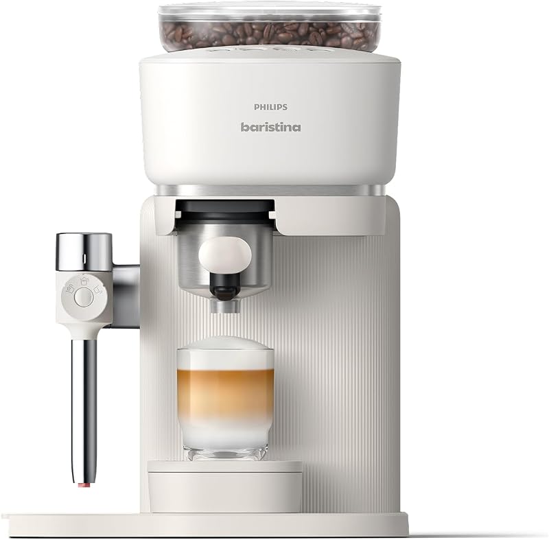 Philips Baristina Latte Espresso Machine, Automatic Grinding, Tamping & Brewing, 16 Bar, Integrated Milk System, Easy Cleaning, Espresso, Cappuccino, Latte Macchiato, with Grinder, BAR400/00