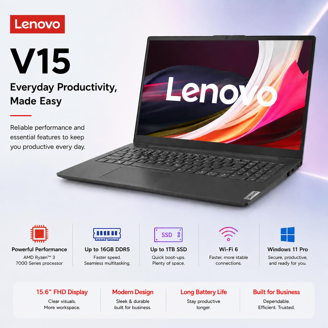 Amazon.com: Lenovo V15 Business Laptop 2026 Edition, AMD Ryzen 3
