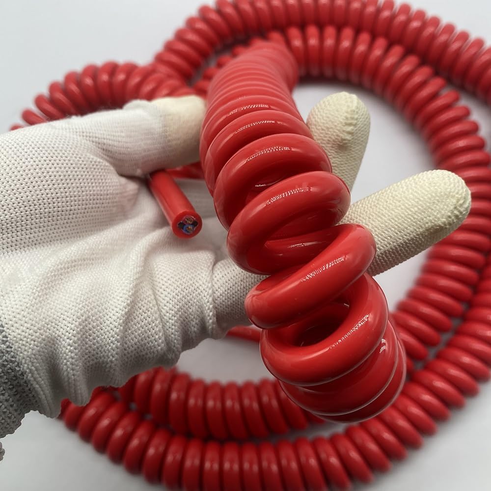 Stretch Feder Spirale Kabel Cord, 2-adriges 1,5-mm-Quadrat-Spiralkabel, 1,5 mm2, rotes Kabel, Kupferfeder, Netzkabel, einziehbare Spule(Stretch 6 Meters 2 core 1.5mm2)