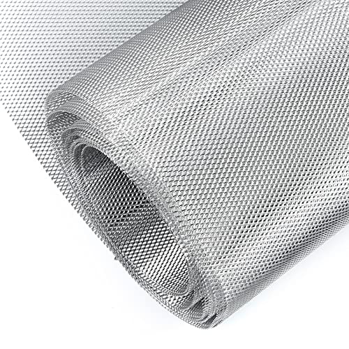 Image of AggAuto Universal 170 inchx40 inch Car Grill Mesh - Aluminum Alloy Automotive Grille Insert Bumper Rhombic Hole 3x6mm, One of the Most Multifunctional Shape Grids Silver