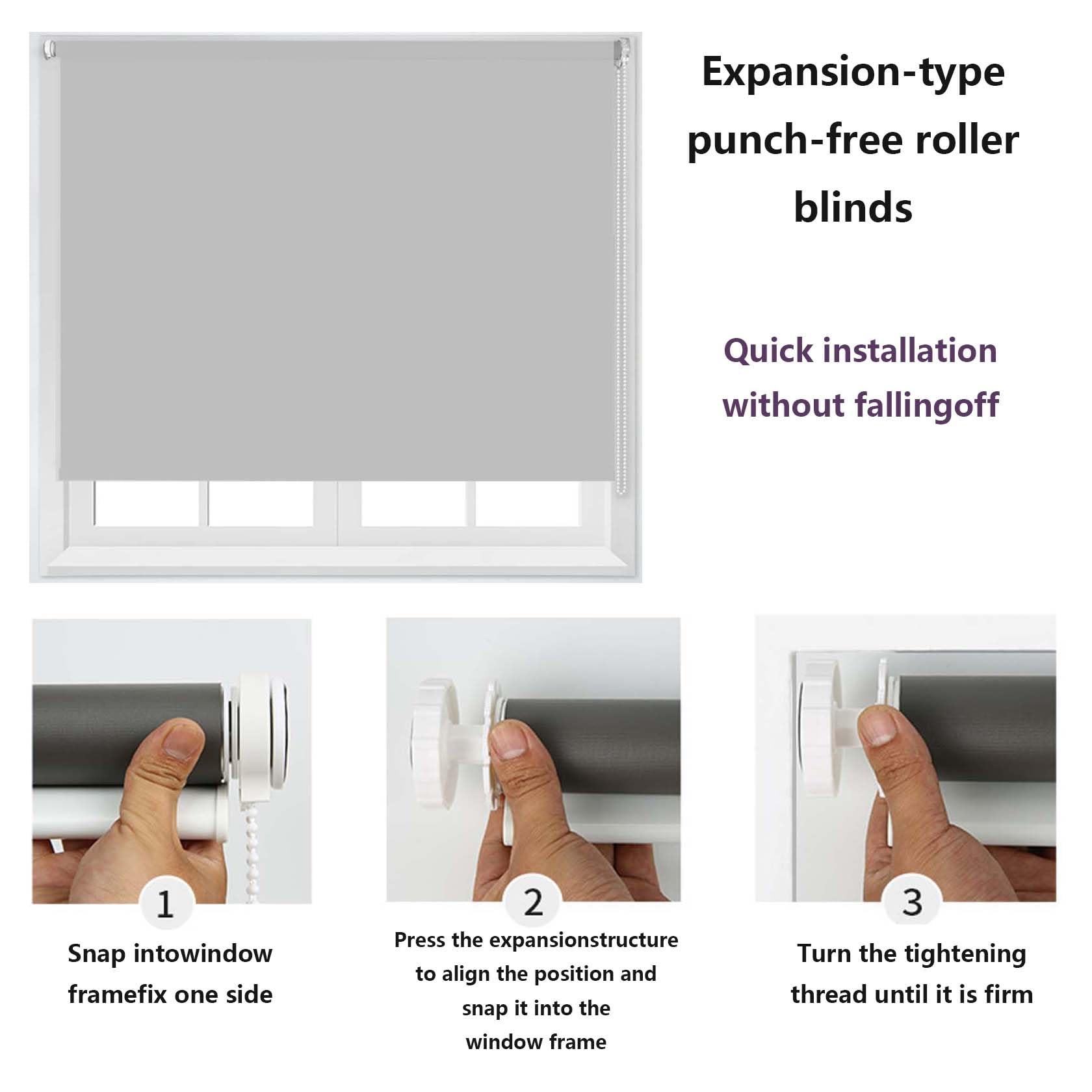 Verdunkelungsrollo Klemmfix 60 x 100 cm UV-Lichtschutz Innenjalousien anpassbar Für Schlafzimmer und Wohnzimmer, Lila
