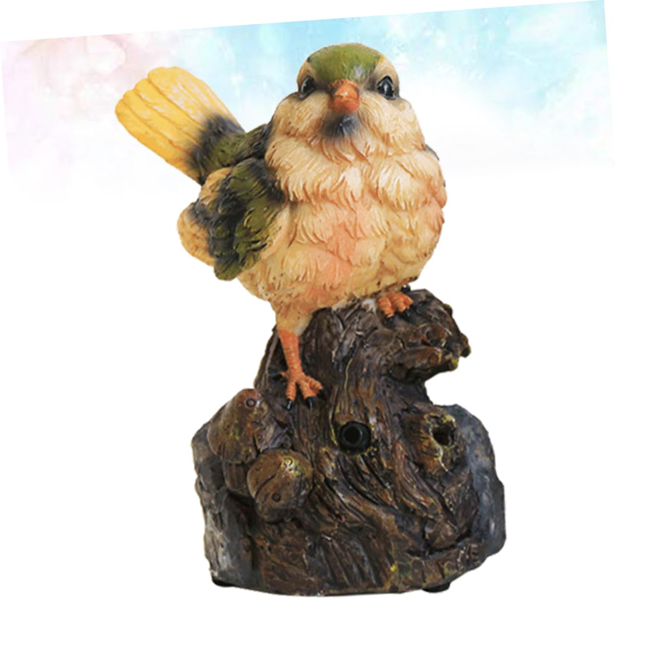 Figura Uccellino Realistico da Giardino in Resina con Suono Naturale