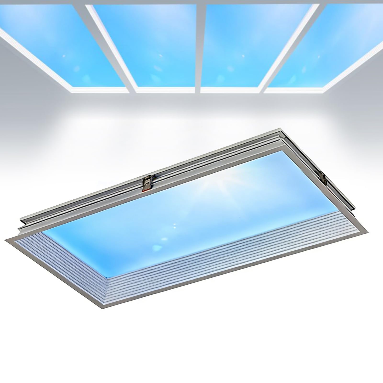 COYEUX Luz Artificial de Techo empotrada, lámpara de Techo «Smart Blue Sky Light» de 60 x 30 cm, Efecto de luz Natural, Regulable de 3000 K a 6000 K con aplicación y Mando a Distancia, para el sótano