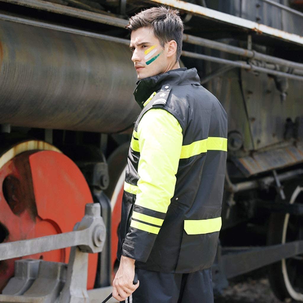 Chaleco de Alta Visibilidad Traje Reflectante de Invierno Tela Oxford Mono Impermeable Reflectante de Alta Visibilidad Chaleco de Seguridad (Blue : Down Liner, Size : 3XL)