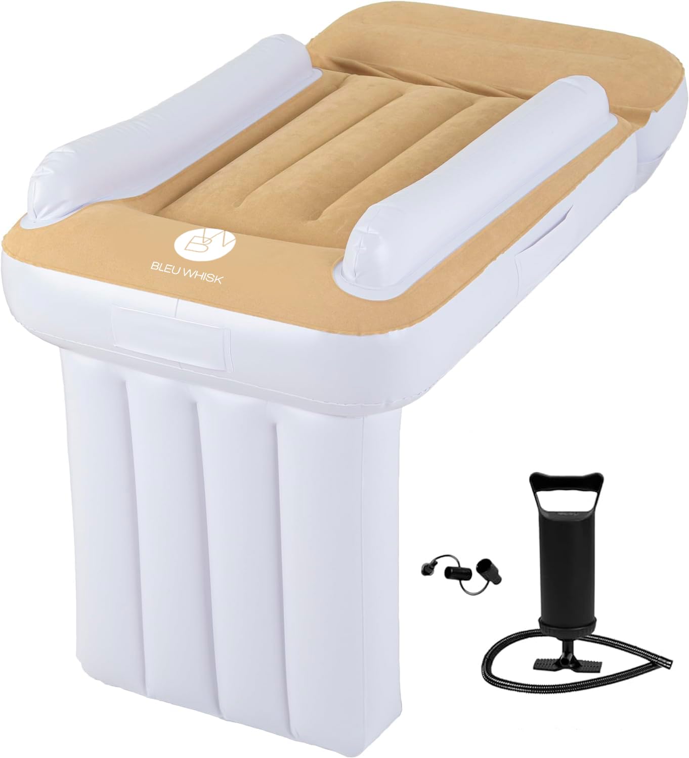 BleuWhisk Inflatable Travel Bed - Portable Yellow Bed for Kids, Airplane Seat Extender for Kids - Plane Bed for Toddler Baby Air Mattress, Toddler Blow Up Bed with Sides Pump and Belt, Kids Air Bed