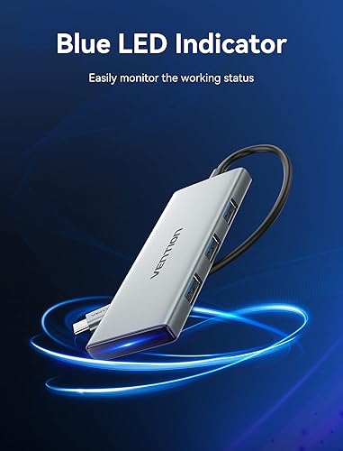 Miniatura 8 de VENTION Hub USB C para MacBook Pro, adaptador multipuerto USB C 7 en 1 con puertos HDMI 4k 100W PD USB 3.0 SDTF, USB C Dock compatible con MacBook