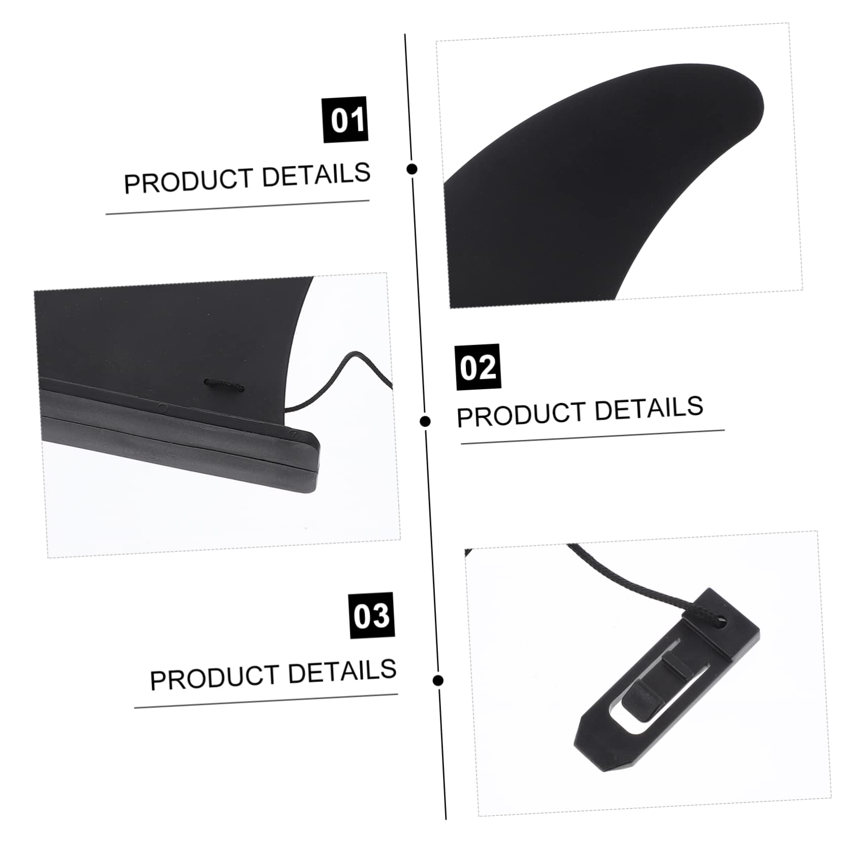 Aleta de Tabla de Surf de Nailon Clip, Paquete de 3 | Diseño Reforzado, para Surfboard, Negro, Cerrados y Rápidos, Sujeción Estable, Uso Deportivo
