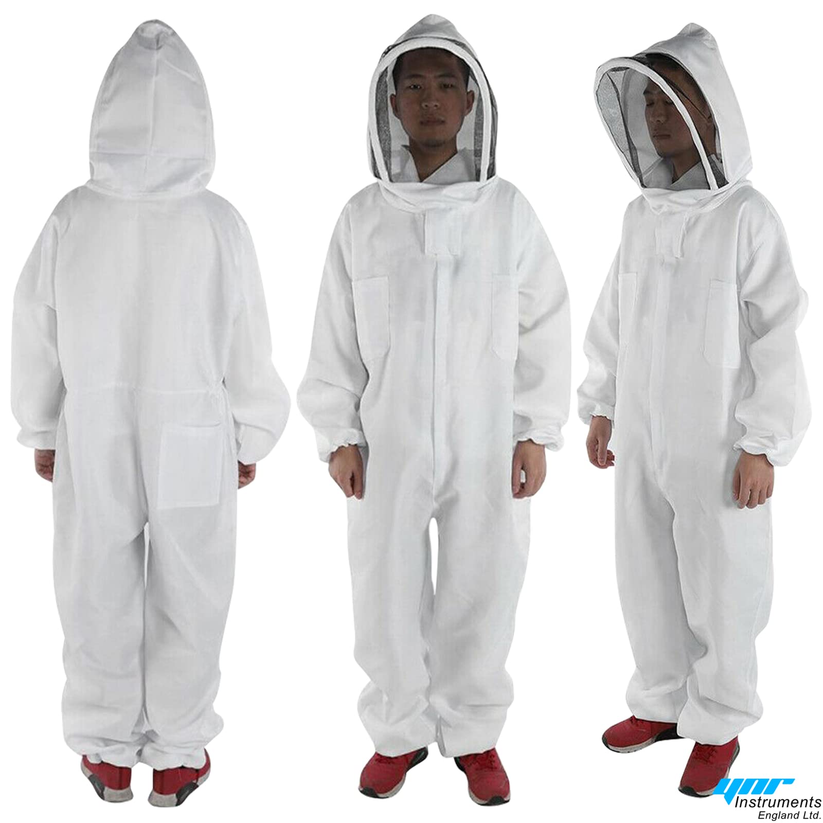 Abbigliamento completo in cotone per apicoltura, cappello, cappello, cappello, giacca, protezione apicoltori, apicoltori, attrezzatura per tuta (XXL)