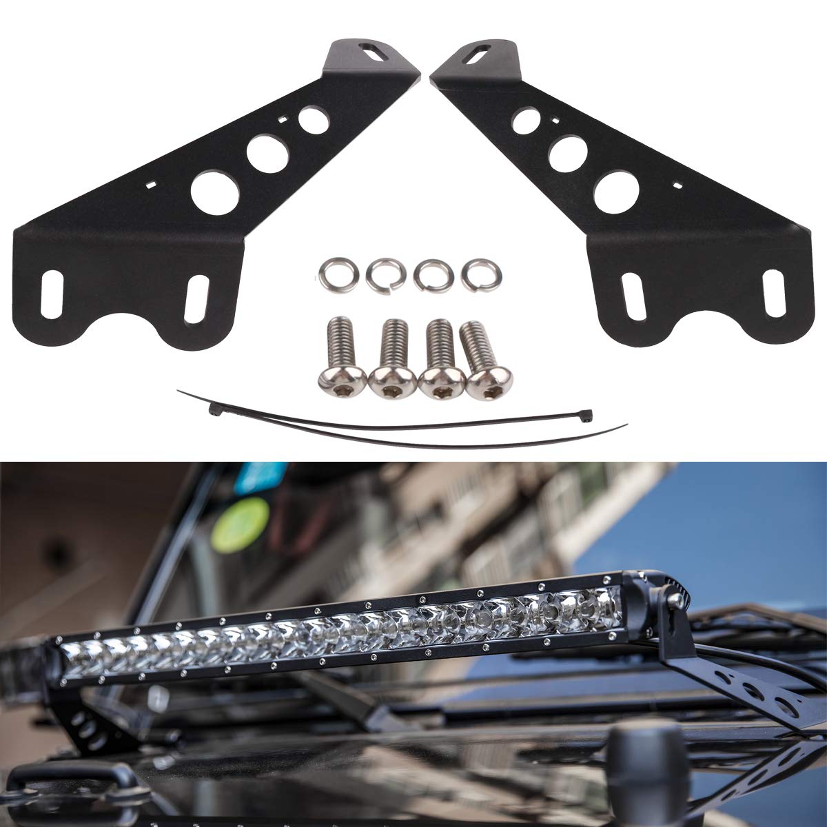 Buy DDUOO Hood ing Brackets, 2122inch LED Light Bar Bracket s for Jeep