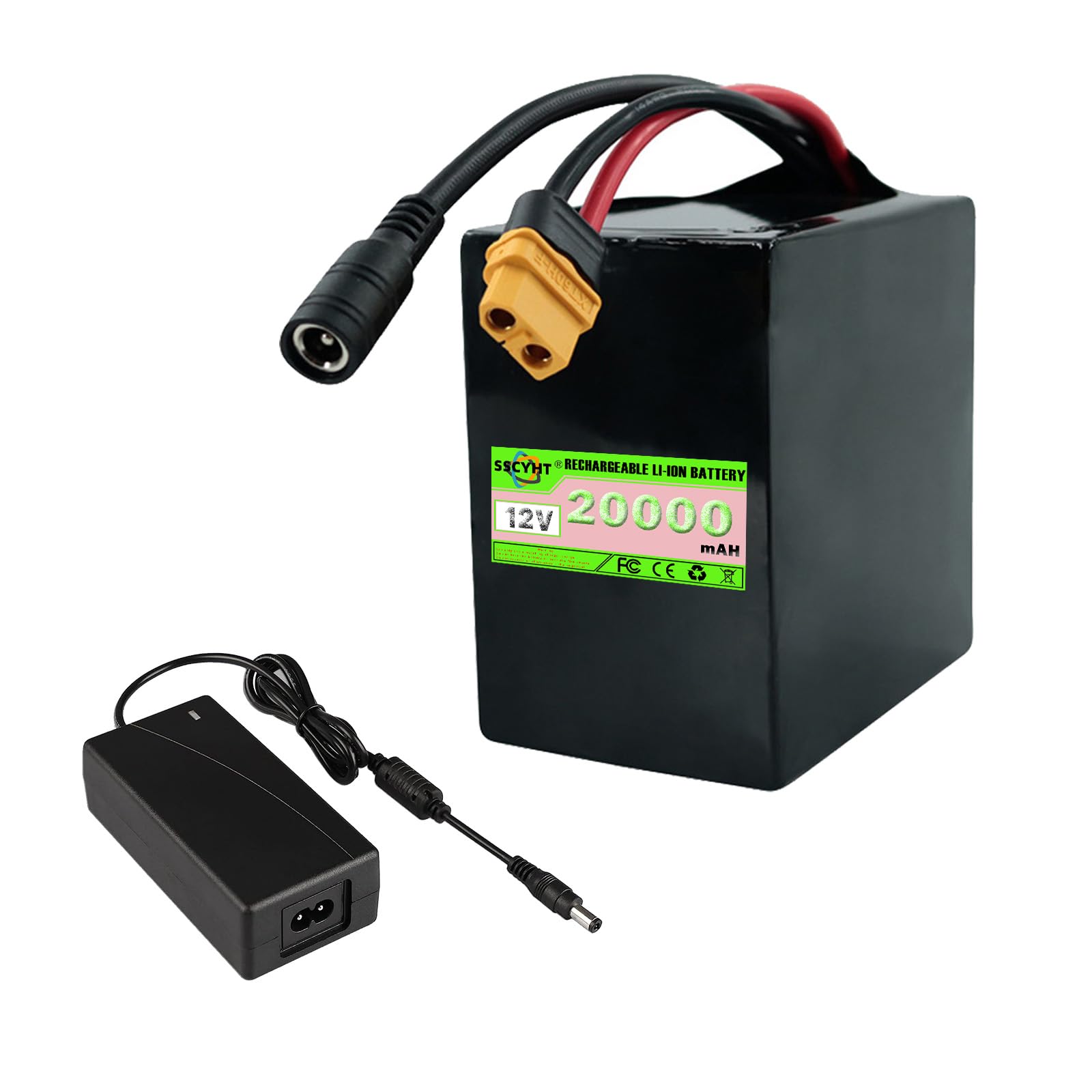 Akumulator litowy 12 V 20 Ah 12 Ah Akumulator litowo-jonowy 12 V Akumulator ładowalny 12 V Akumulator litowo-jonowy z ładowarką do zestawu silników 50 W - 250 W