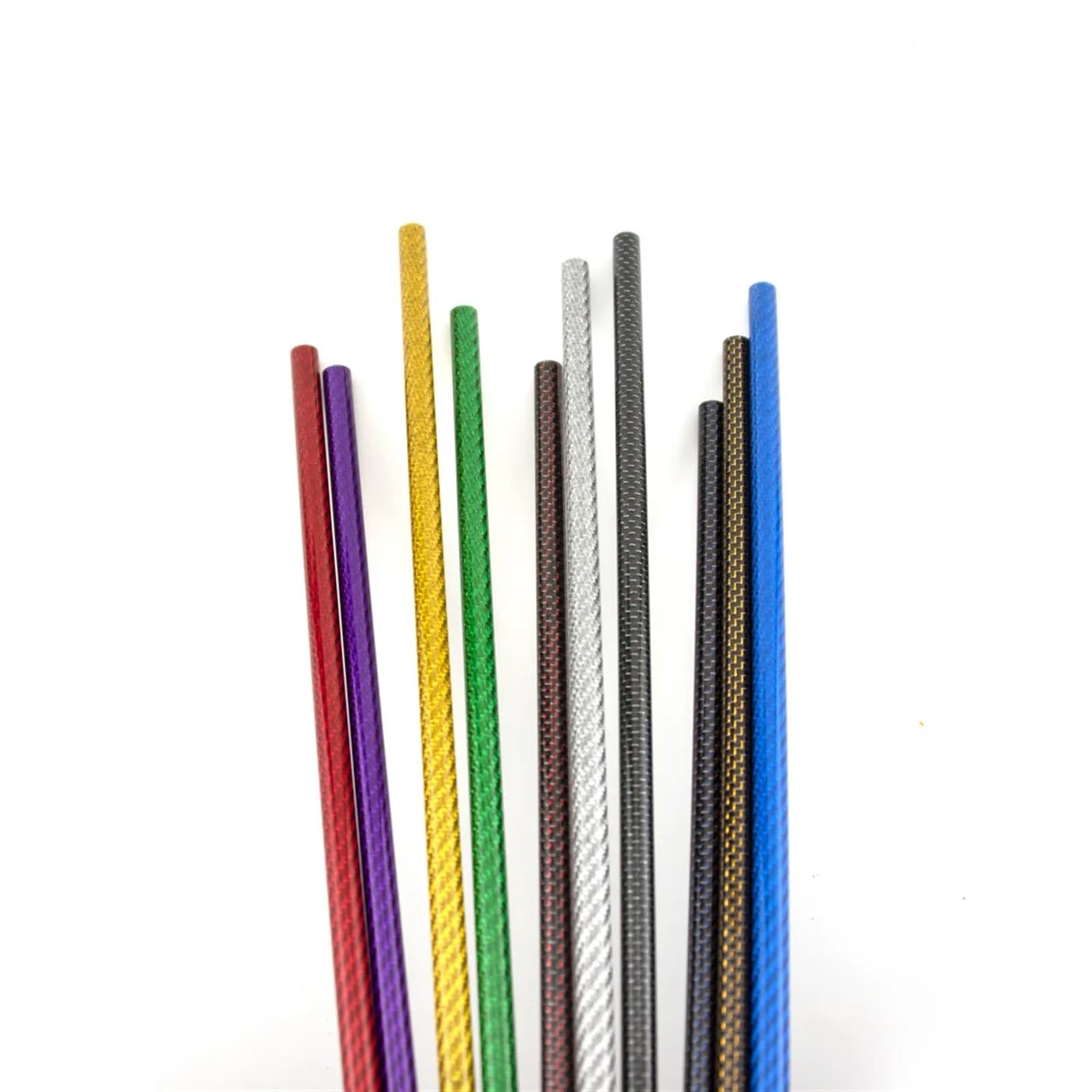 2PCS Carbon Fiber Colored Tube 3K Pure Glossy Colorful Surface Length 0.5m Red Blue Green Gold Silver Purple DIY for RC Airplane Carbon Fiber Square Tube(14x12mm Yellow)