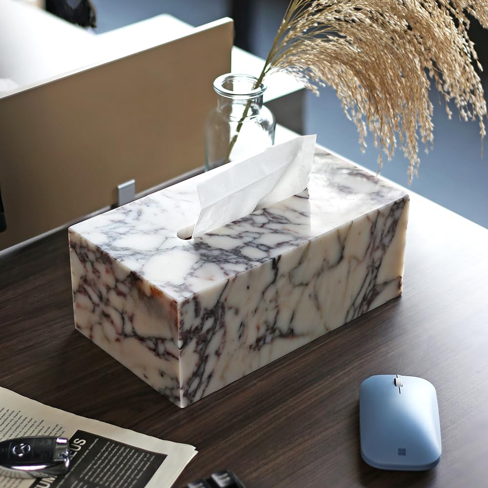 Natural Travertine Marble Tissue Box Cover - for Loose