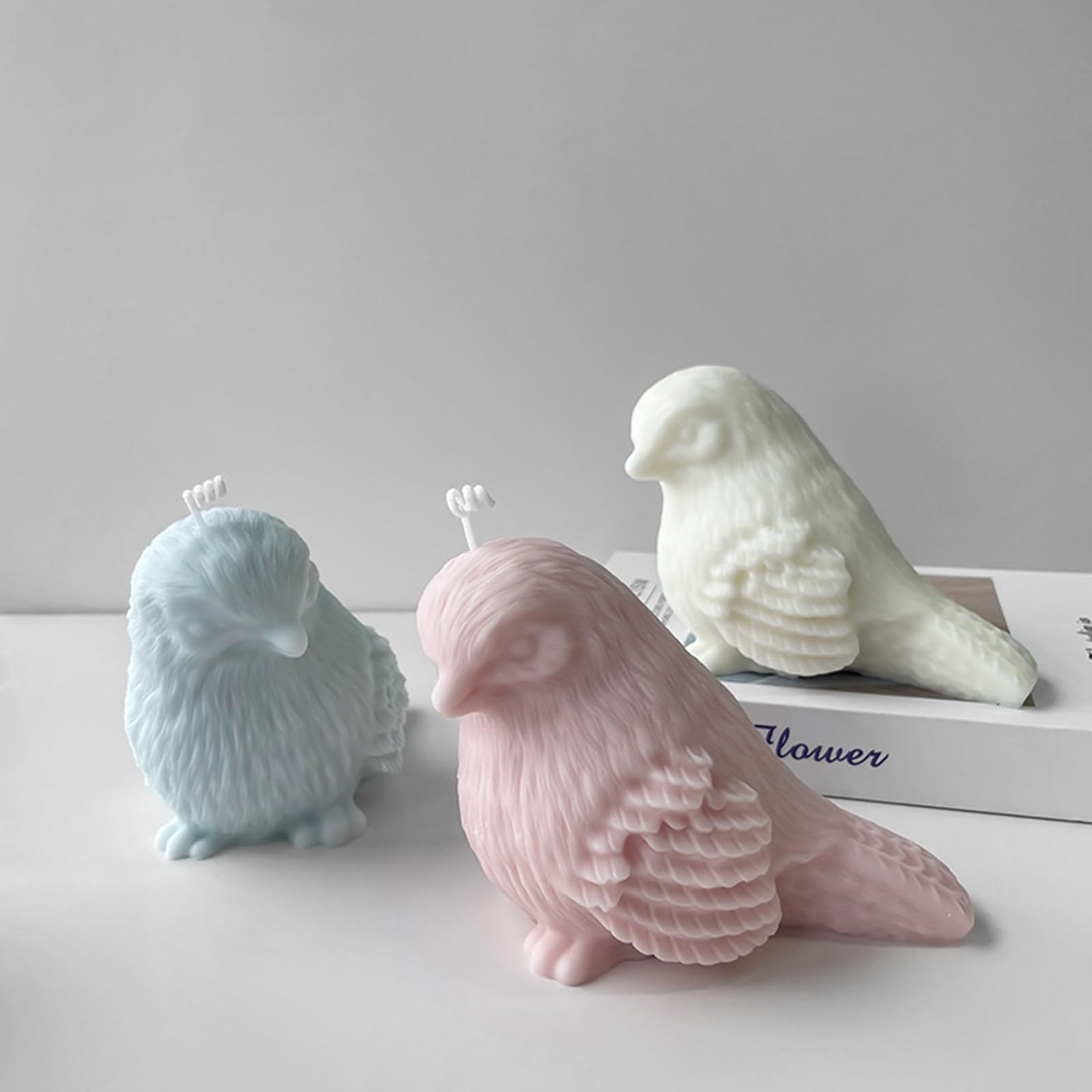 Molde epoxi para decoración de pájaros de Navidad, hecho a mano, velas de cera y jabón, moldes para decoraciones para hacer silicona