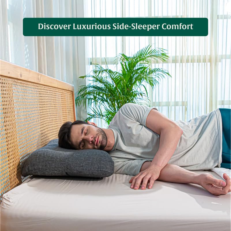 Image of The White Willow Cervical Ergonomic Orthopedic Memory Foam Wave Designed Big Size Bed Pillow for Sleeping, Neck Support, Back Pain Relief for All Sleeping Positions (26.5 inch L x 15.5 inch W x 4.5 inch H) -Grey