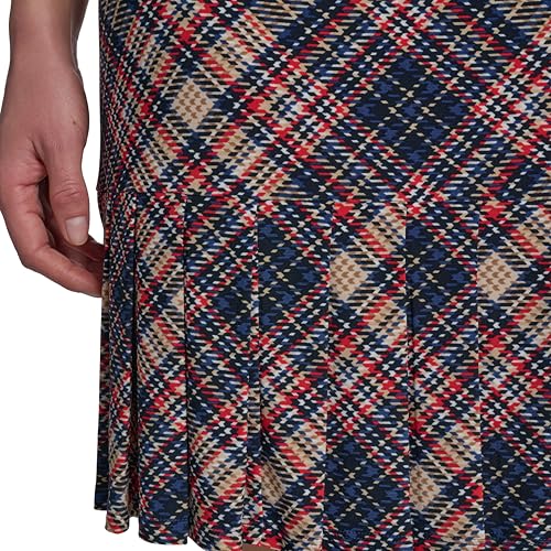 Image of Tommy Hilfiger Women's 3 /4 Sleeve High Neck Ruffle Trim Jersey Mini Dress