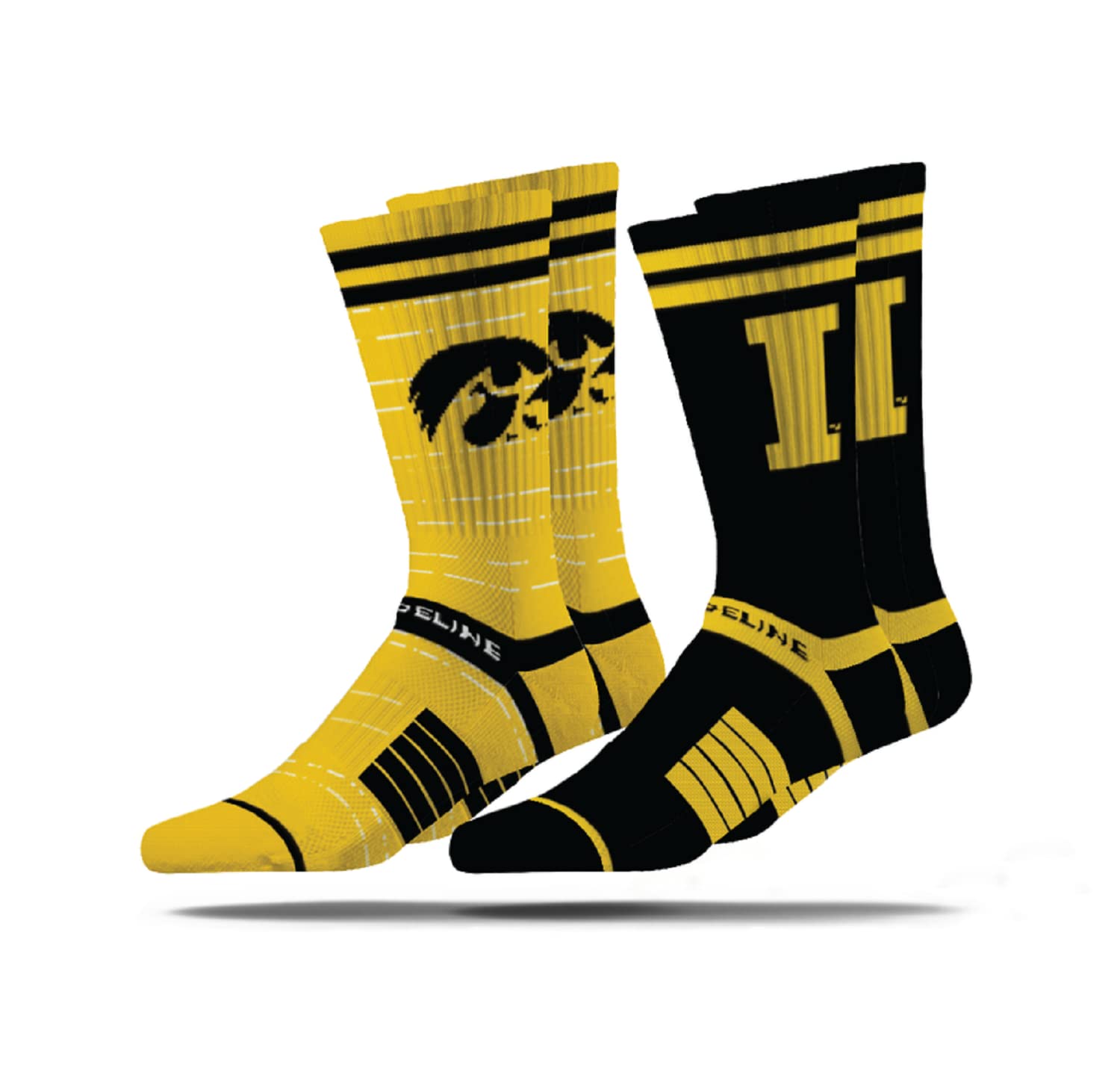 Strideline NCAA Mens Premium Knit Crew Socks-Home & Away 2 Pack-One Size Fits Most