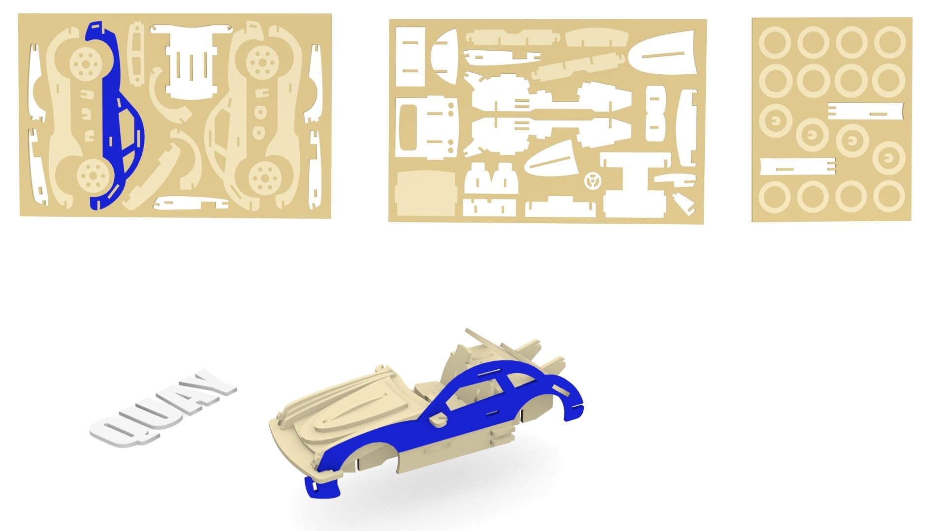 Quay Woodcraft Kit Di Costruzione Cigno In Legno FSC - Modellino Da Assemblaggio E Verniciatura