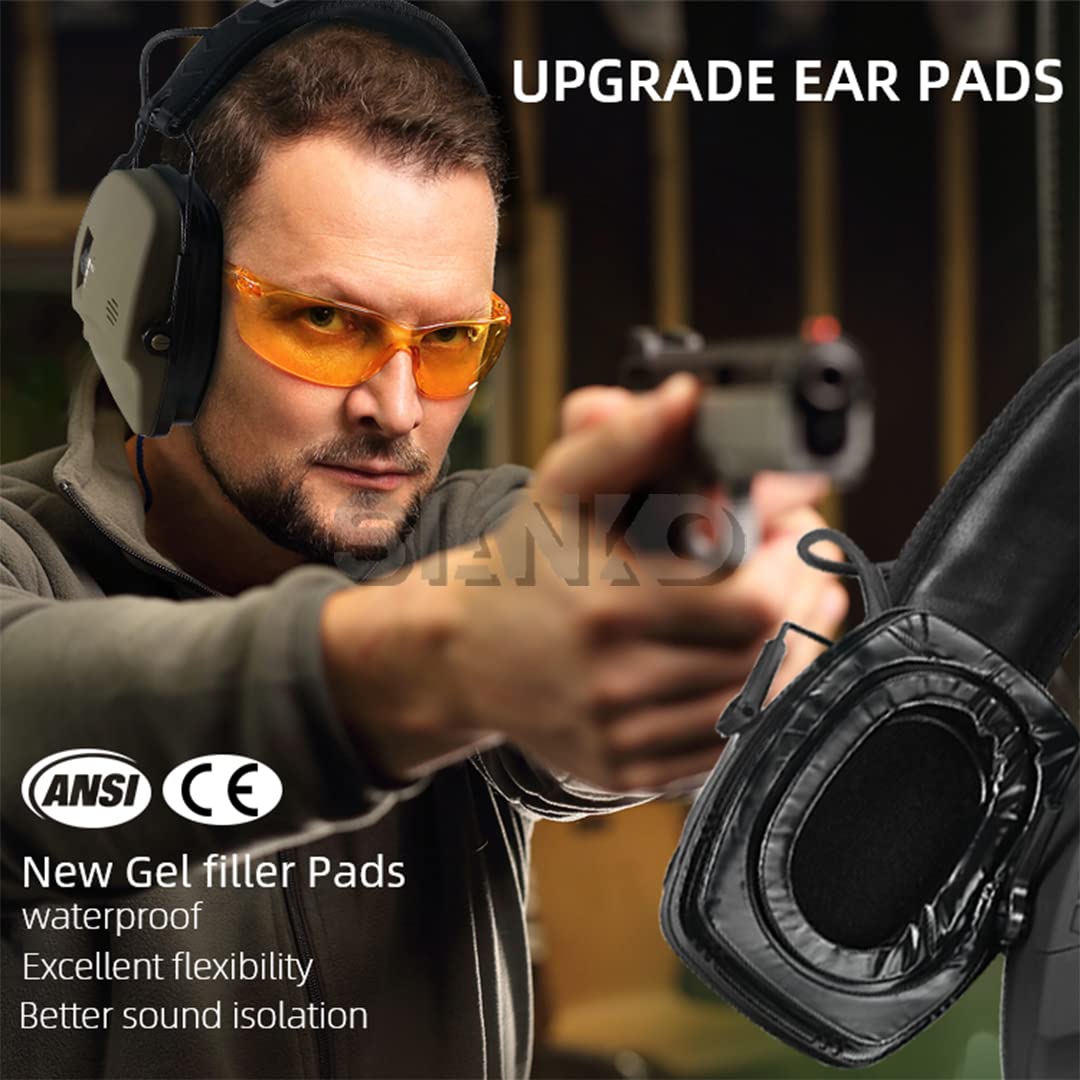 Auriculares tácticos de reducción de ruido y recogida de sonido, almohadillas de gel, orejeras, protección auditiva electrónica, auriculares para Airsoft caza disparo (rosa)