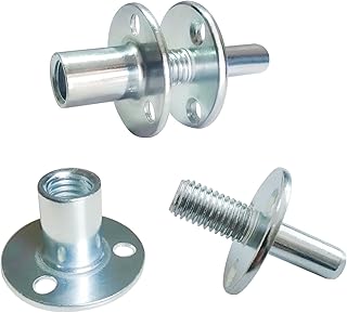 2 Sets M12 Metal Bed Post Connector T-Nut Bedpost Connector Screw-in Butt Nut for Furniture Hardware Fittings Sofa Column Bed Column Lock Connect Tee Nut WSWECCL