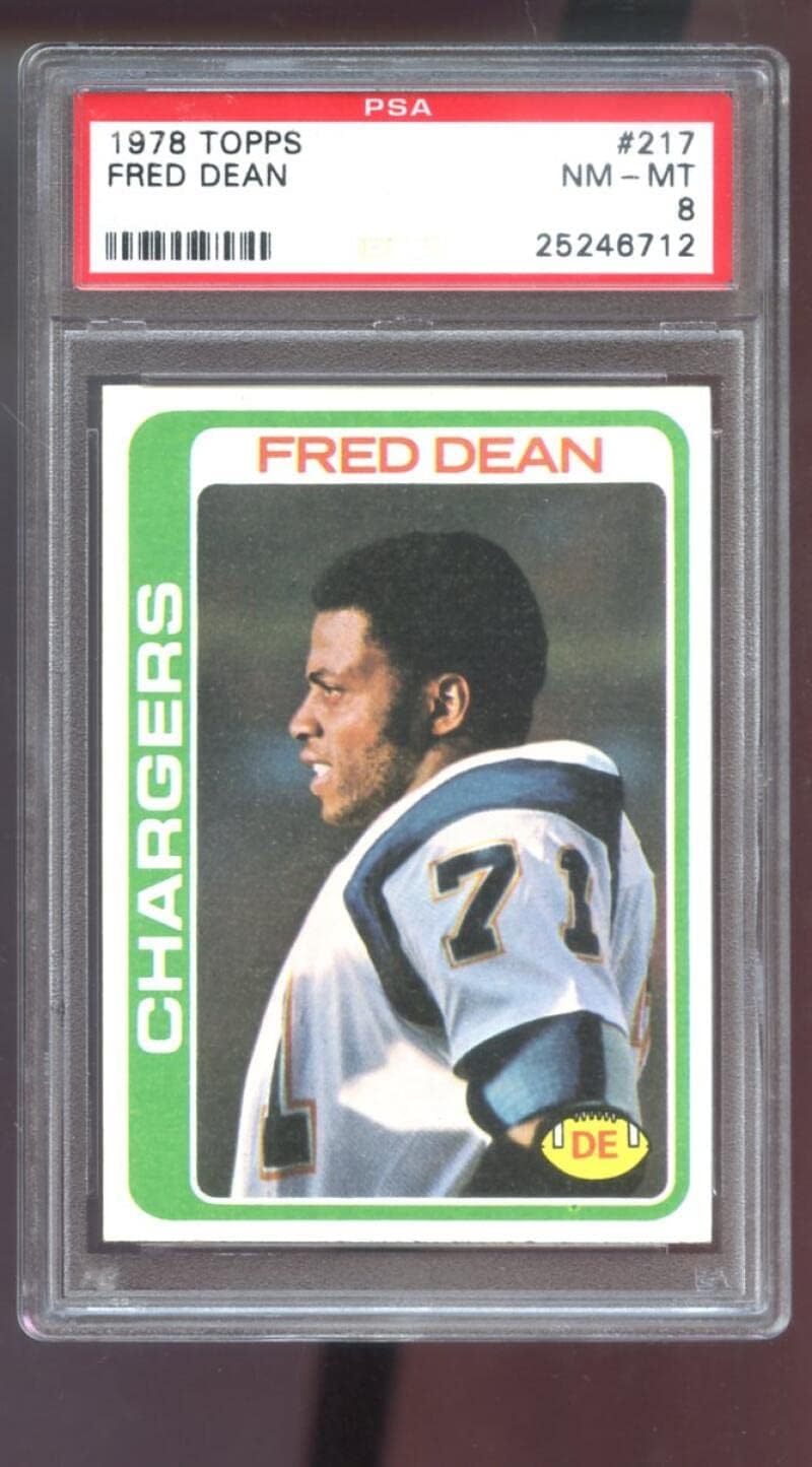 1978 Topps #217 Fred Dean ROOKIE RC PSA 8 Graded Football Card NFL Chargers