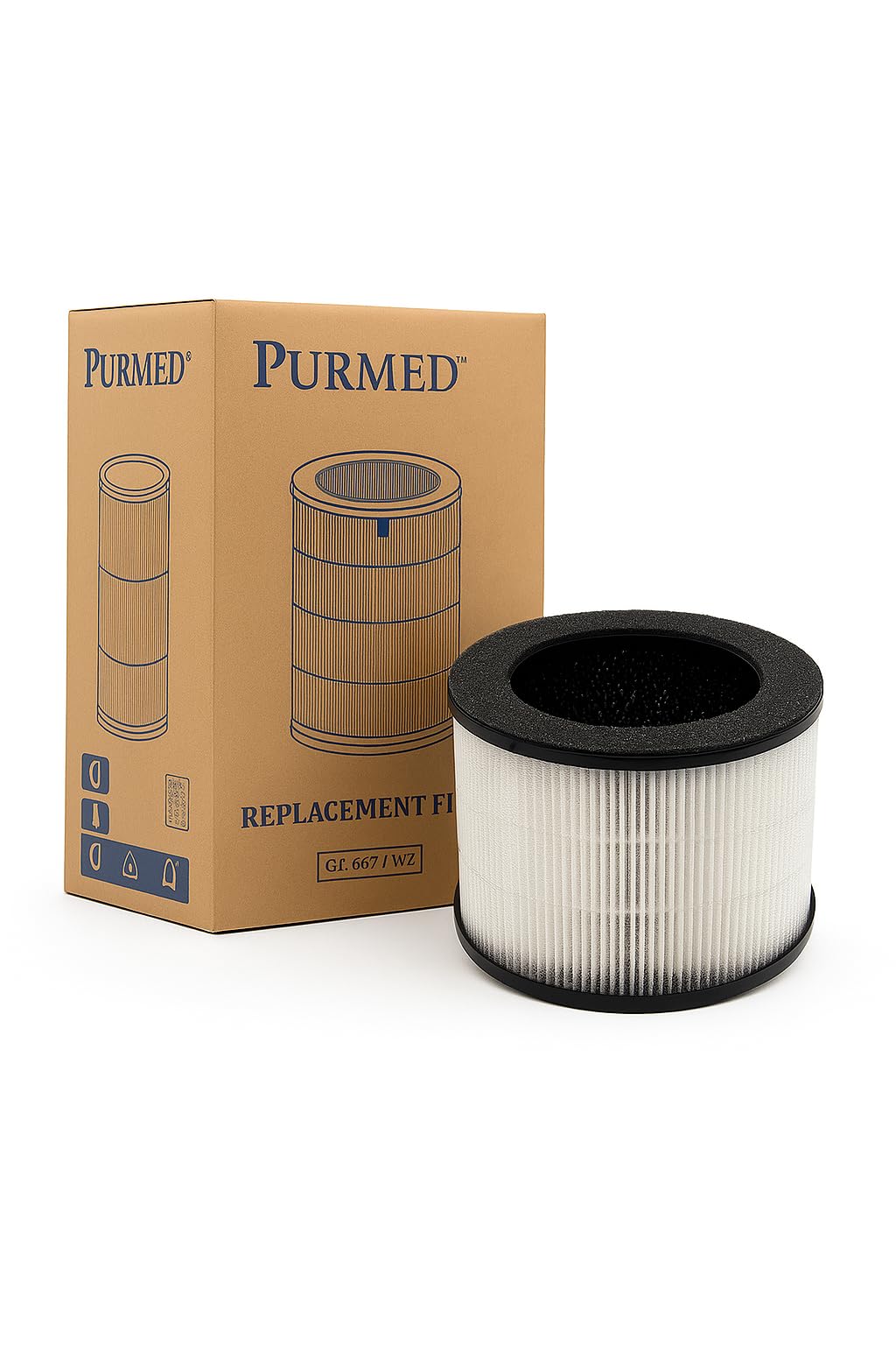 Purmed Pure Compact Hava Temizleme Cihazı Uyumlu Hepa + Karbon Filtre