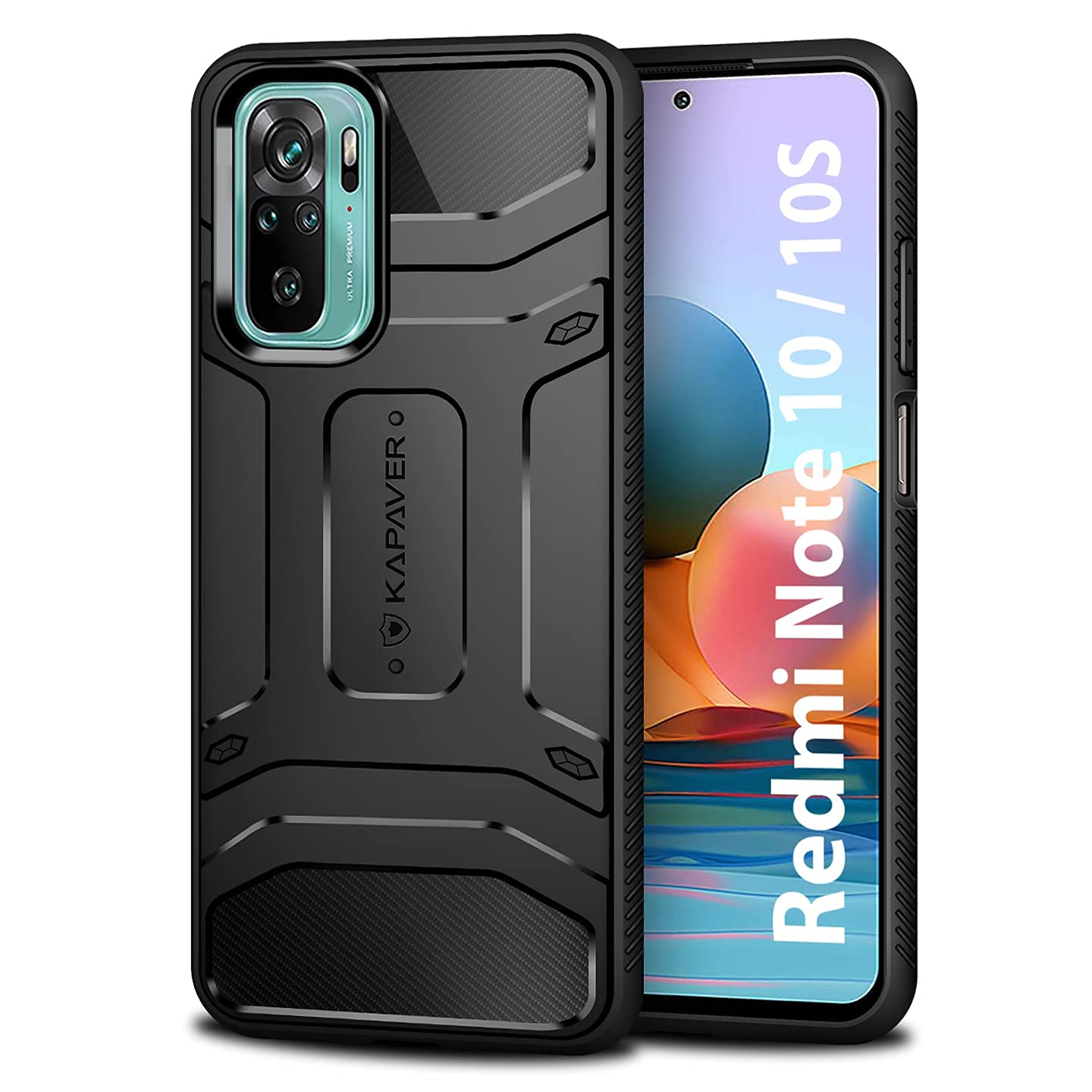 KAPAVER® Rugged Back Cover Case for Redmi Note 10S / Redmi Note 10 4G