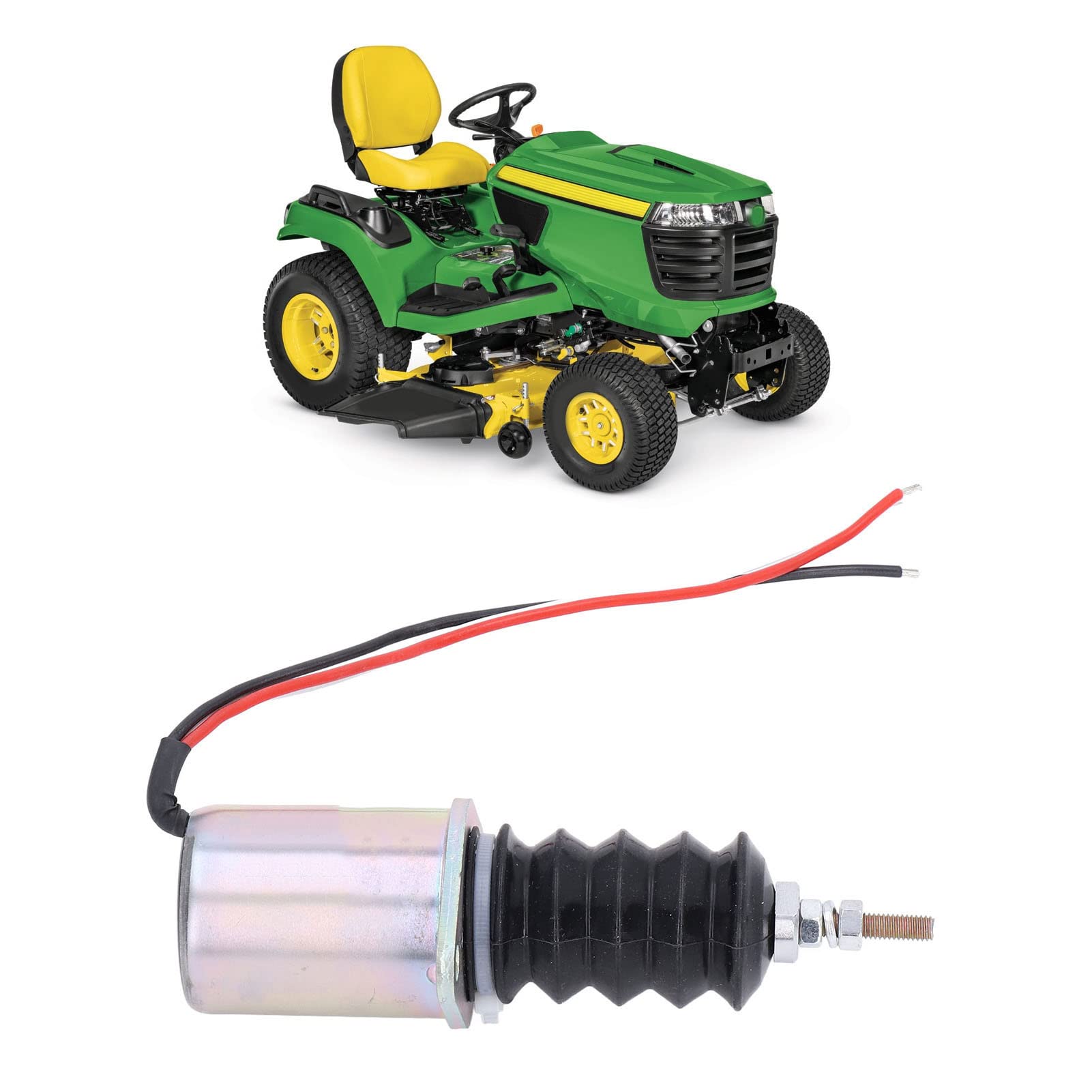 Solenoide de parada de combustible, válvula de solenoide de parada de combustible AM124379 de repuesto para John Deere F915 F925 F935 415, cortacésped delantero