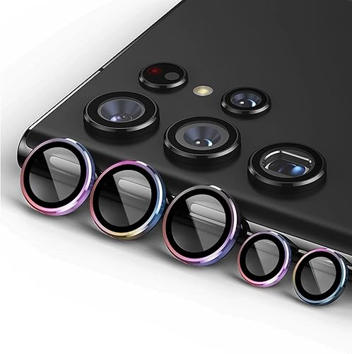 Miniatura 1 de Kanosan Protector de lente de cámara compatible con Samsung Galaxy S23 Ultra aleación de aluminio 9H accesorios decorativos de vidrio templado para