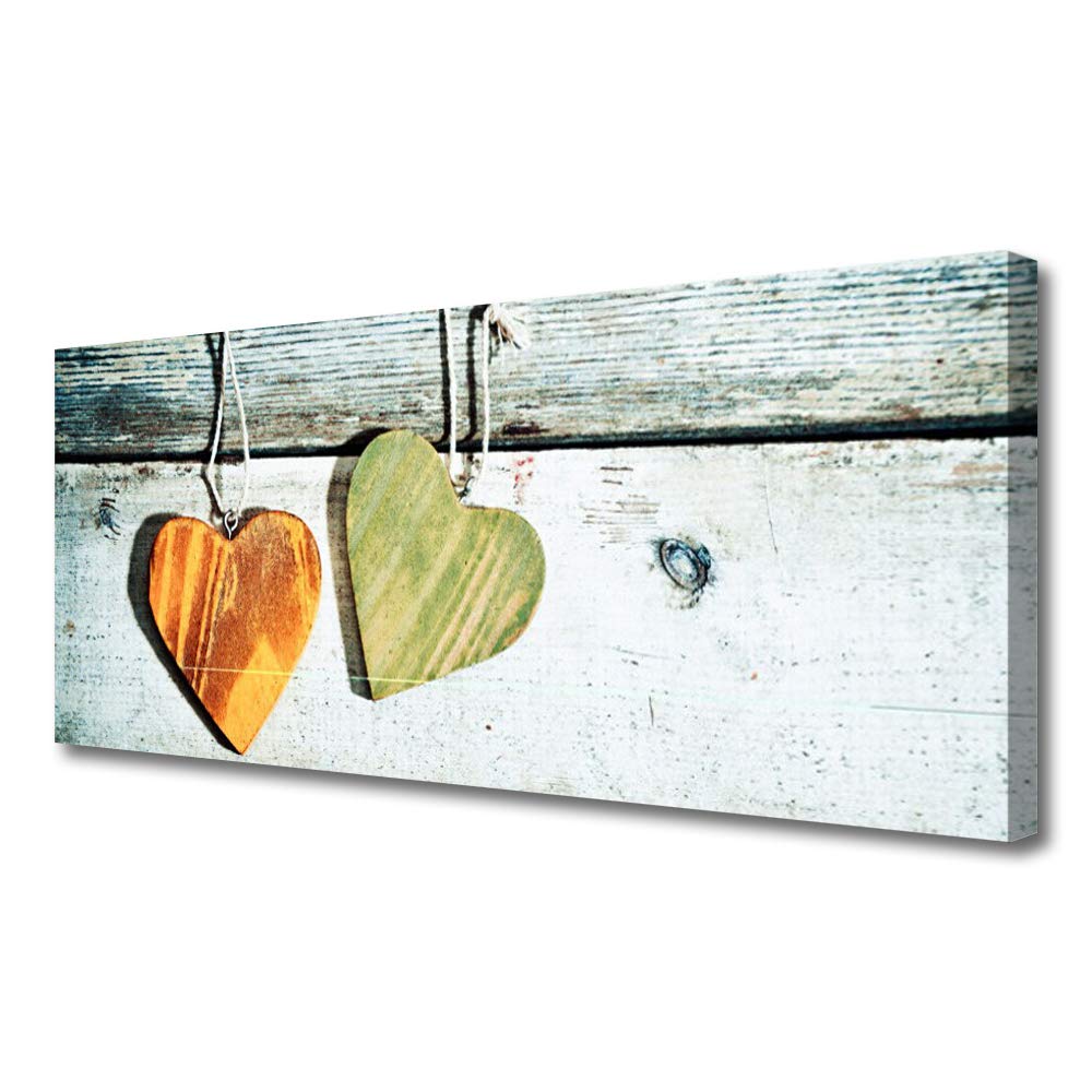 Impression sur toile Tulup 125x50cm Art Coeur de qualité premium pour déco chic