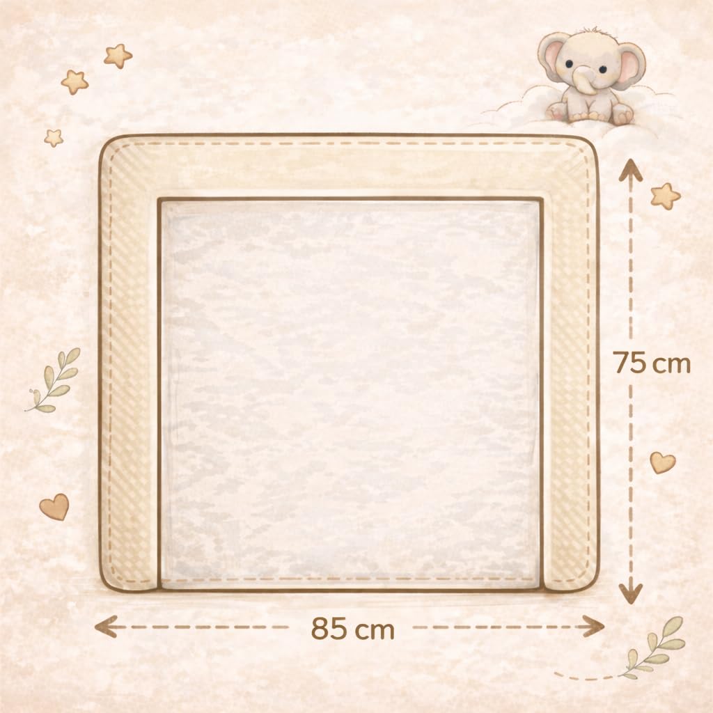 Wickelauflage Set 6-teilig – Wickelunterlage aus Baumwolle & Waffelstoff – Baby Wickelauflage – Geschenk zur Babyparty – Wickeltischauflage – 85x75 cm (Breite x Tiefe), Safari und Dusty Mint