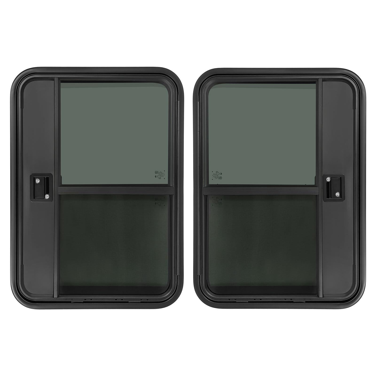 RV Entry Door, Black Aluminum Alloy Teardrop Trailer Door with Tempered Glass, Universal Fit for RVs, Campers, Horse Trailers, Cargo Trailers (Left &amp; Right, 26"x36")