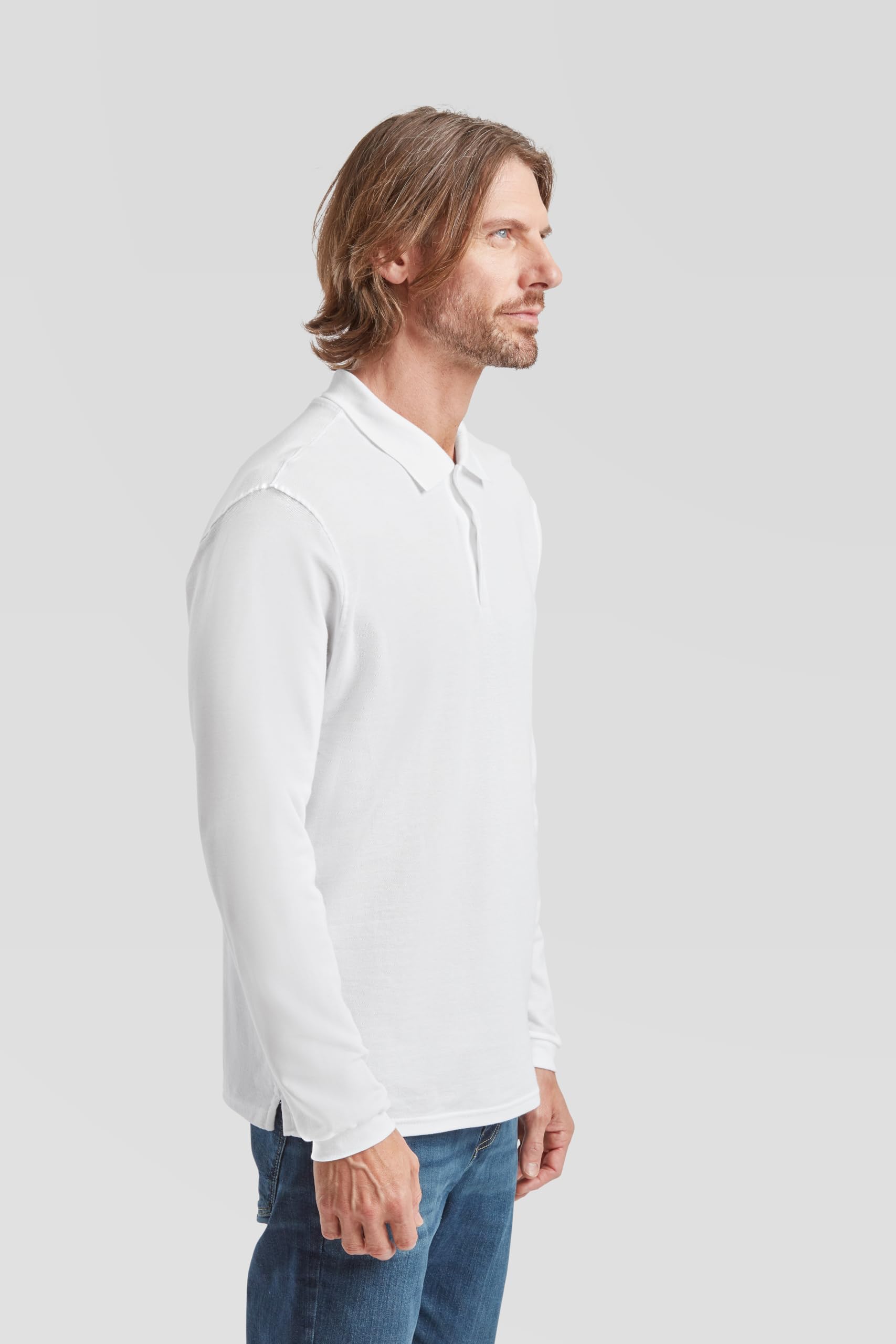 Fruit of the Loom Pack de 3 polos de manga larga | Polo de manga larga para hombre y mujer de algodón + bolsa de tela MyShirt gratis
