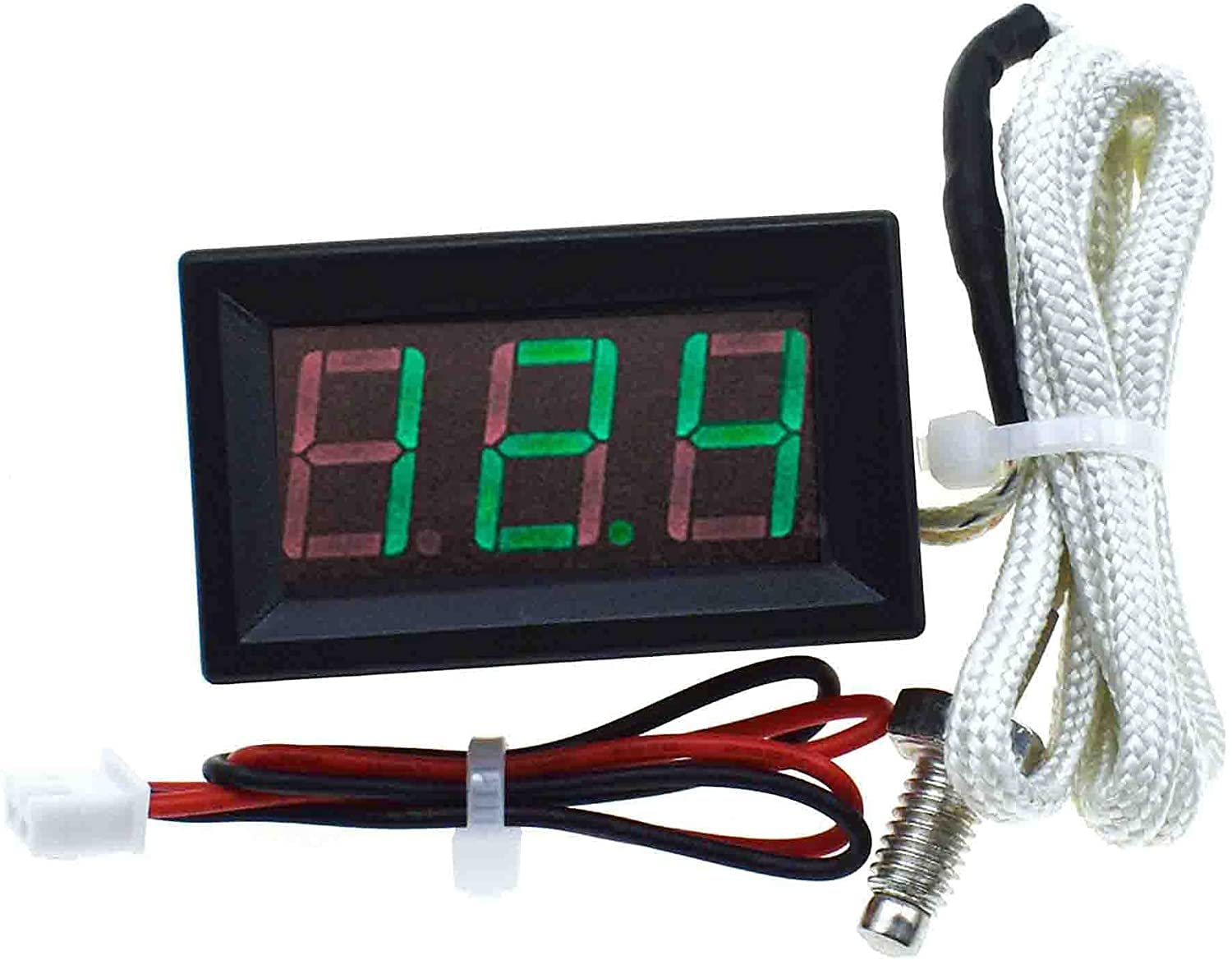 XH-B310 Digital Tube LED Display Thermometer 12V Temperature Meter M6 Thermocouple Tester -30~800C Thermograph (Green)