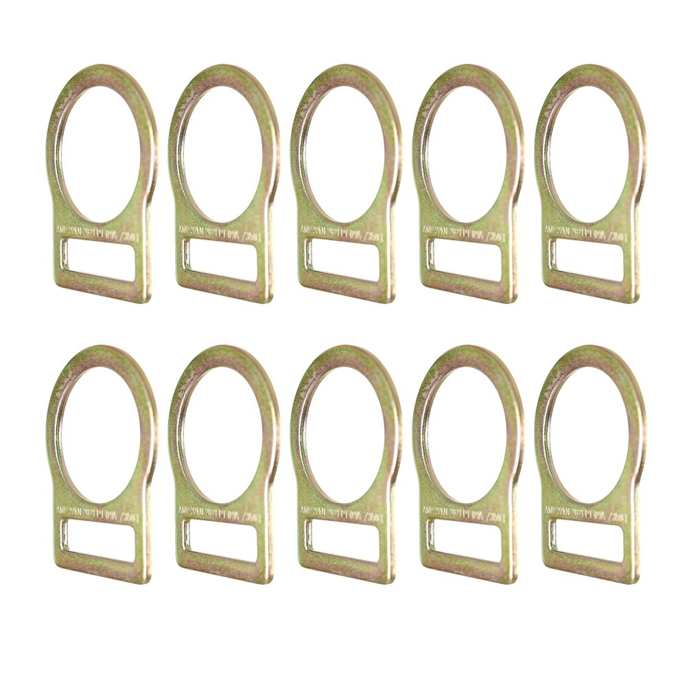 Fusion Climb Team Carbon Steel D-Ring Gold Extra Large Opening Tie Back MBS 23KN 10-Pack
