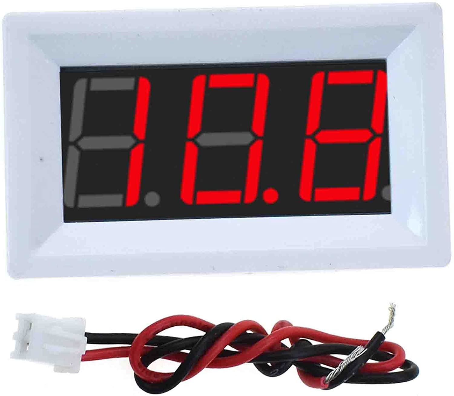 XH-B105voltage Meter high and Low Voltage Alarm high Precision Digital Display Voltage Meter (White Shell red)