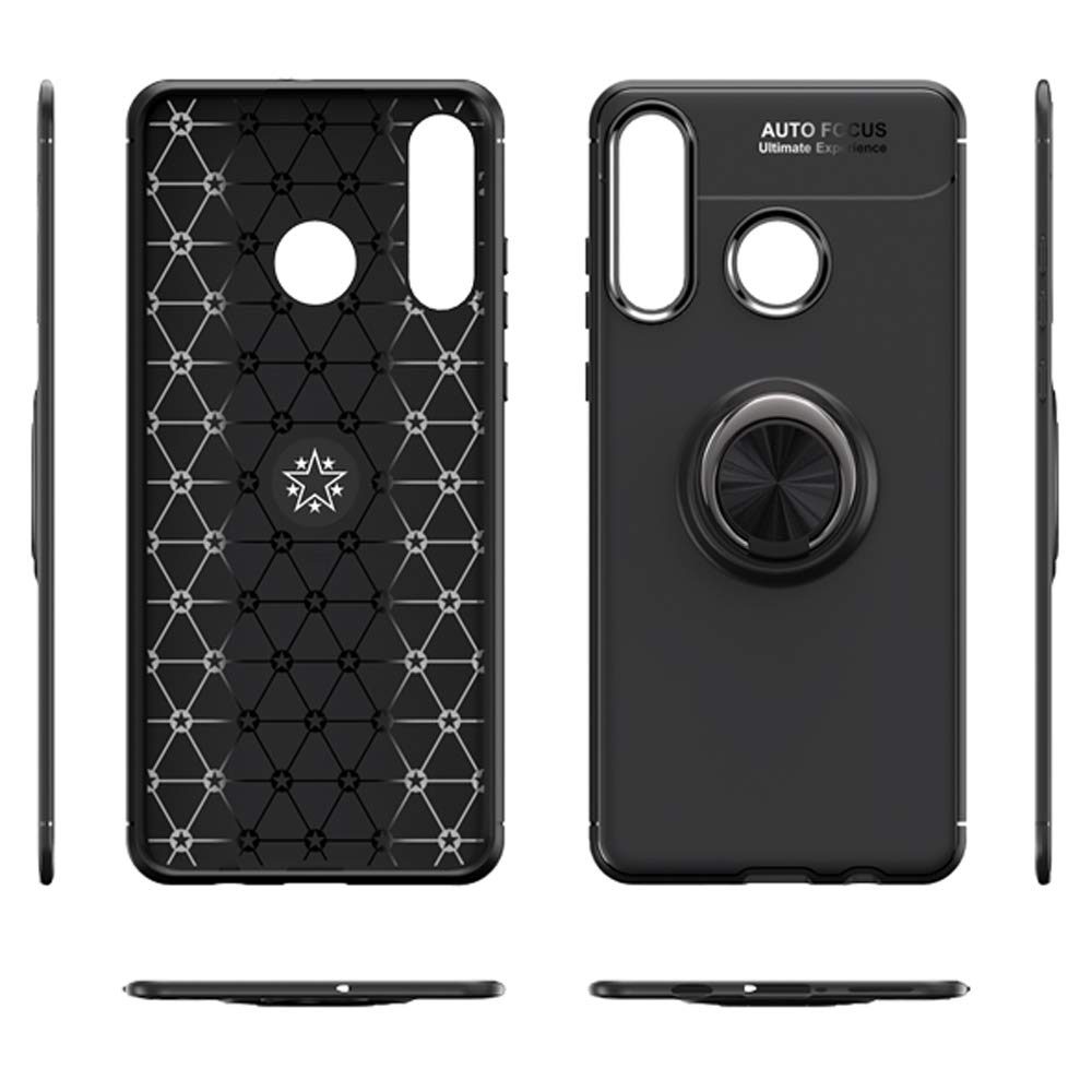 Schutzhülle Mit Panzerglas Für Huawei P40 Lite 5G – 360° Drehbarer Ringhalter, Magnetisch, Stoßsicher | Schwarz