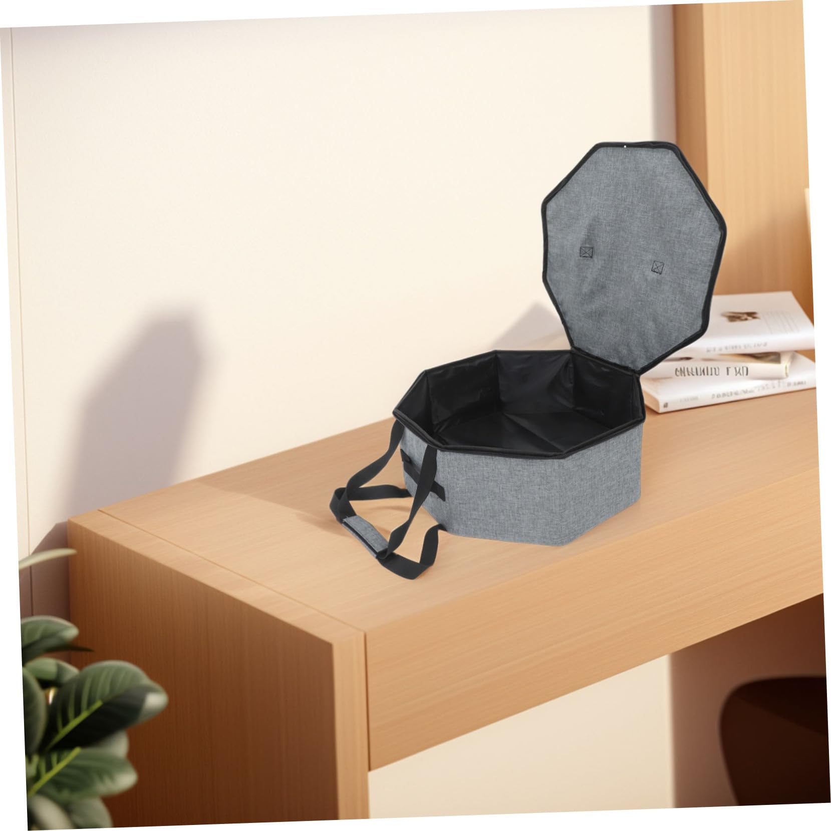 TOPBATHY Faltbare Hut-aufbewahrungstasche mit Träger Transparente Reise-box für Cowboy-kappe Stapelbarer Gepäck-organizer Rundes Aufbewahrungs-beutel für Damen Hut