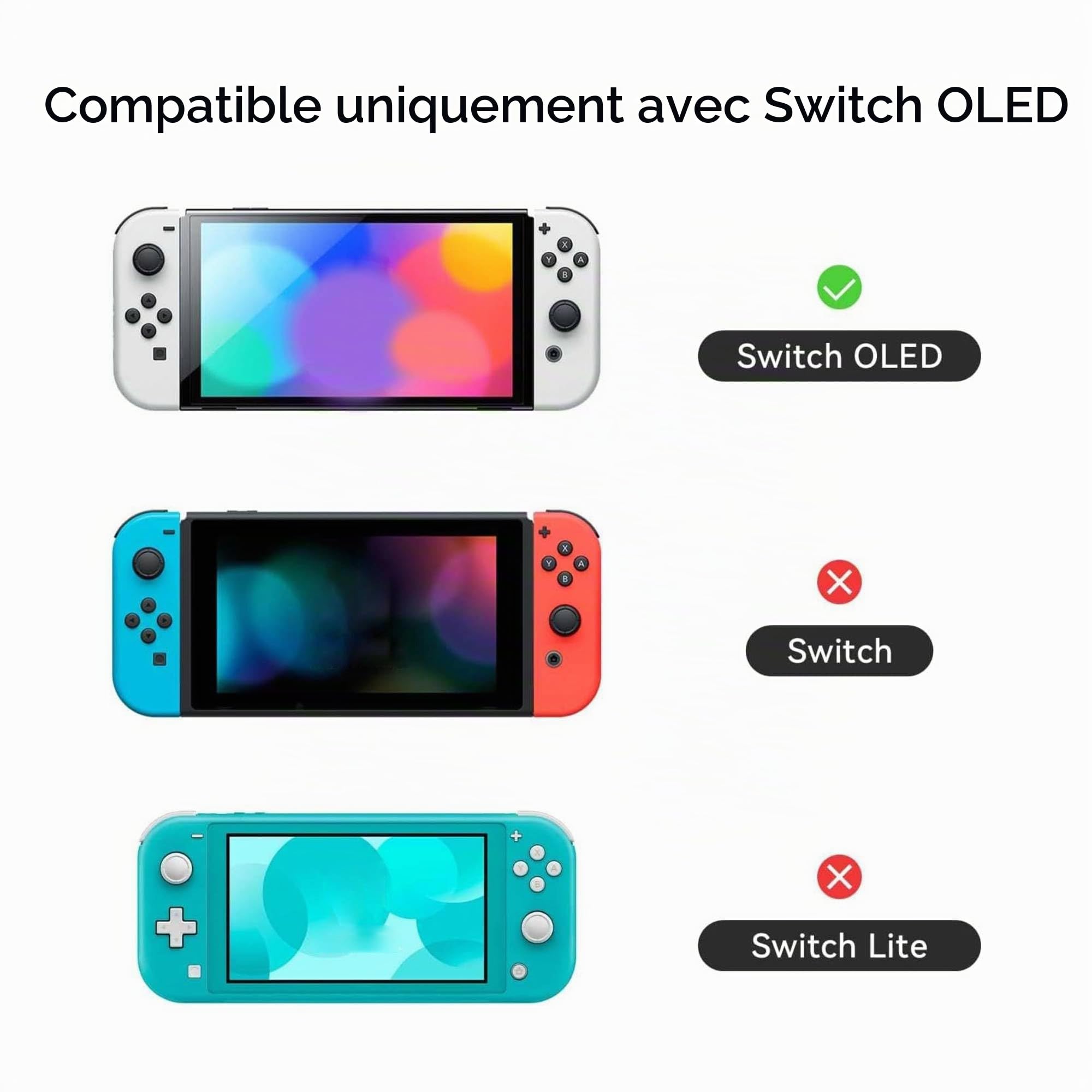 GeekShare Étui de Protection Fin Compatible avec Nintendo Switch OLED et Joy Con - Absorption des Chocs et Anti-Rayures - Space Cat