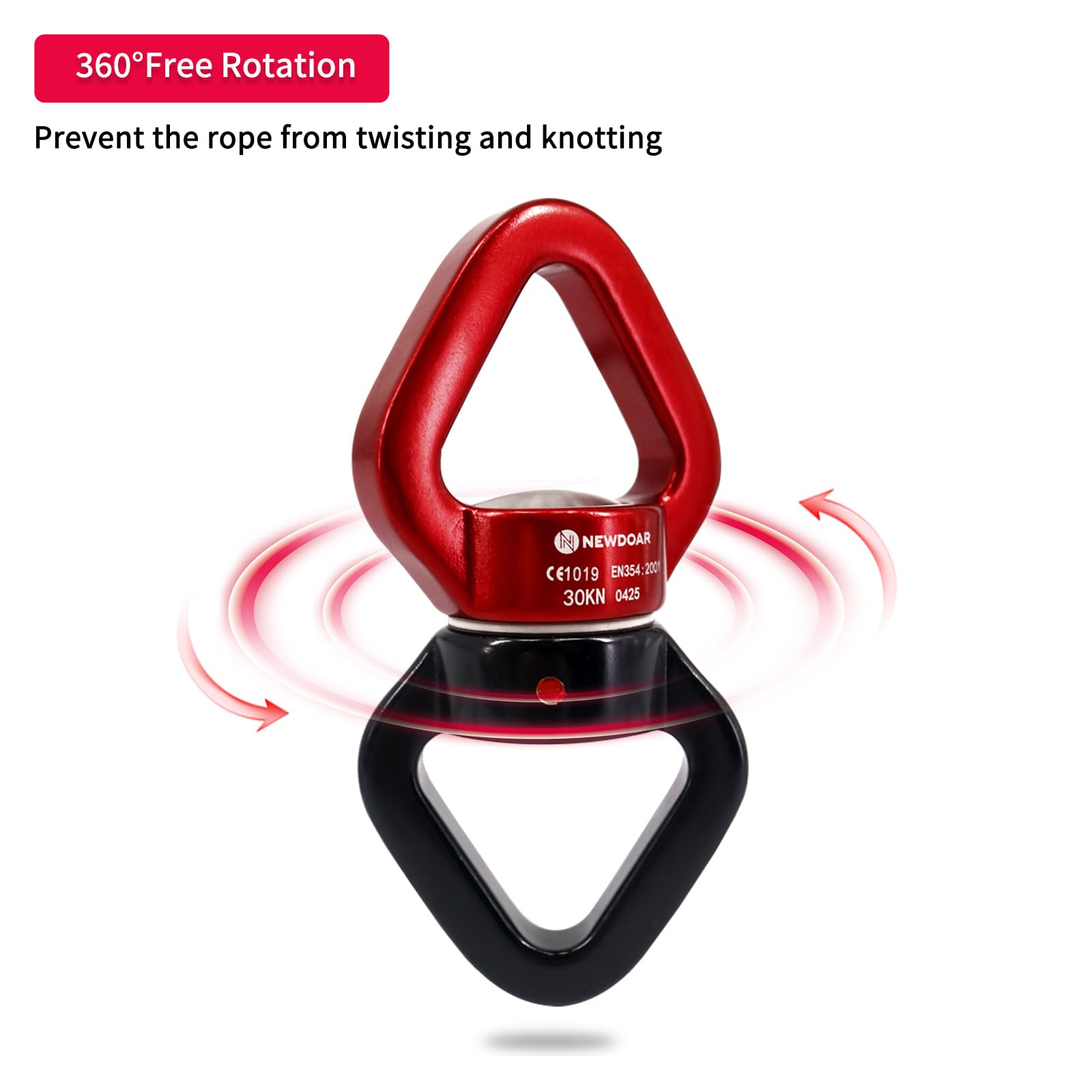 NewDoar Swing Swivel, Dispositivo Girevole Micro Rotatore Certificato CE 30KN per Altalena Danza Aerea/Yoga/Altalena/Amaca Sospesa/Arboricoltore di Arrampicata su Roccia