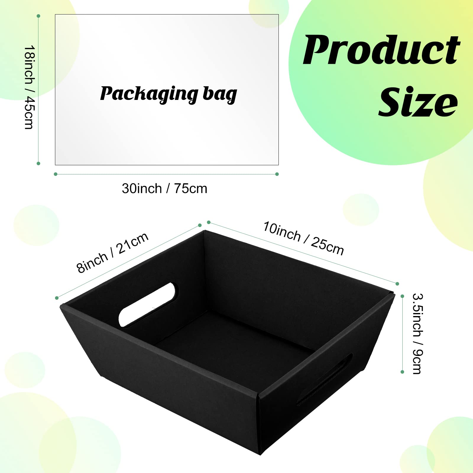 Fainne El kit de 54 cestas para regalos incluye 18 cestas de regalo vacías a granel, 9.8 x 8.5 x 3.5 pulgadas, almacenamiento de alimentos con asas, 18 bolsas de plástico y 18 lazos para envolver