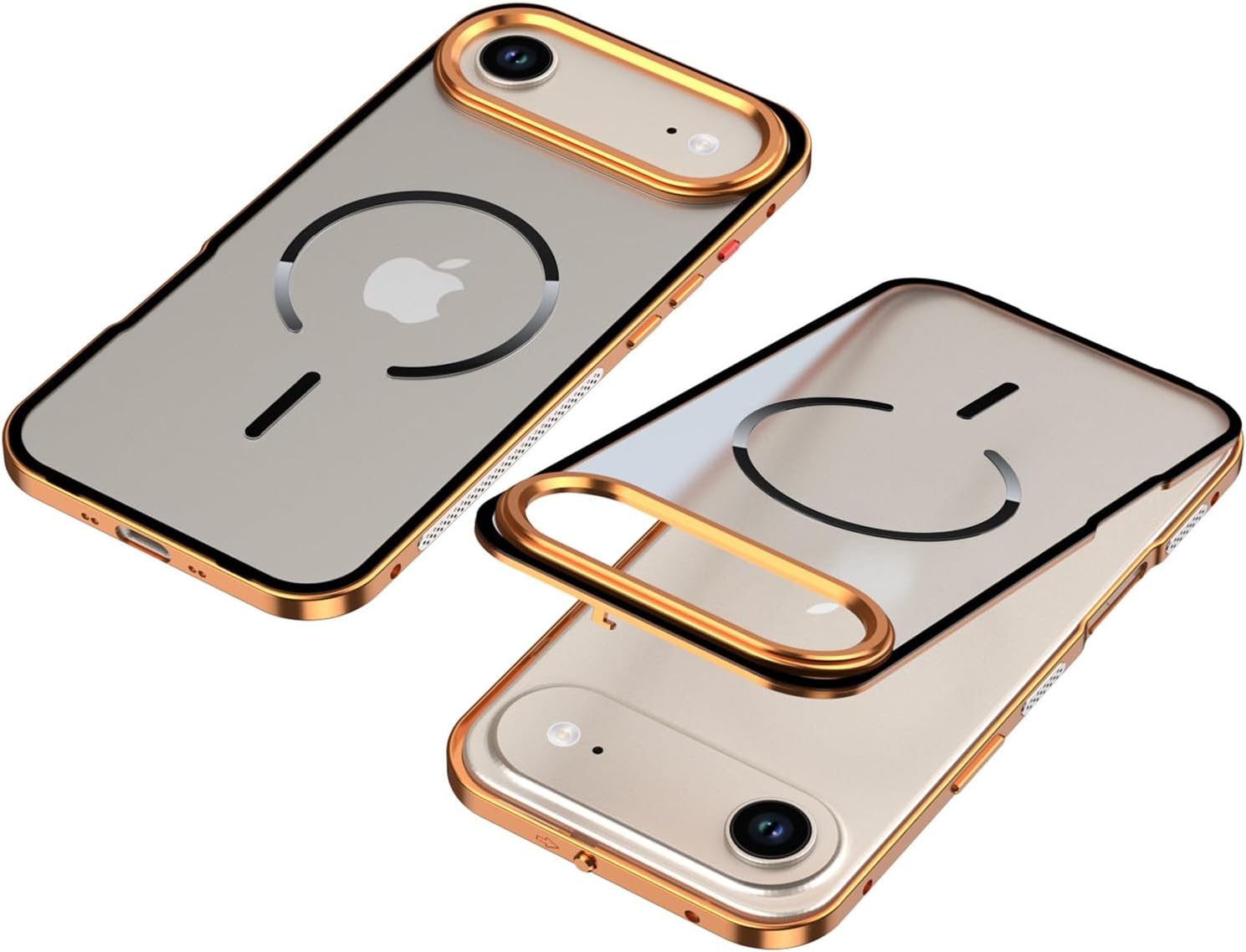 Metal Frame Case for iPhone 17 Air / 17 Pro / 17 Pro Max, Slim Aluminum Bumper with Semi-Transparent Matte Back, Heat-Dissipation Design & Magnetic Charging Support(Silver,17 Pro Max)