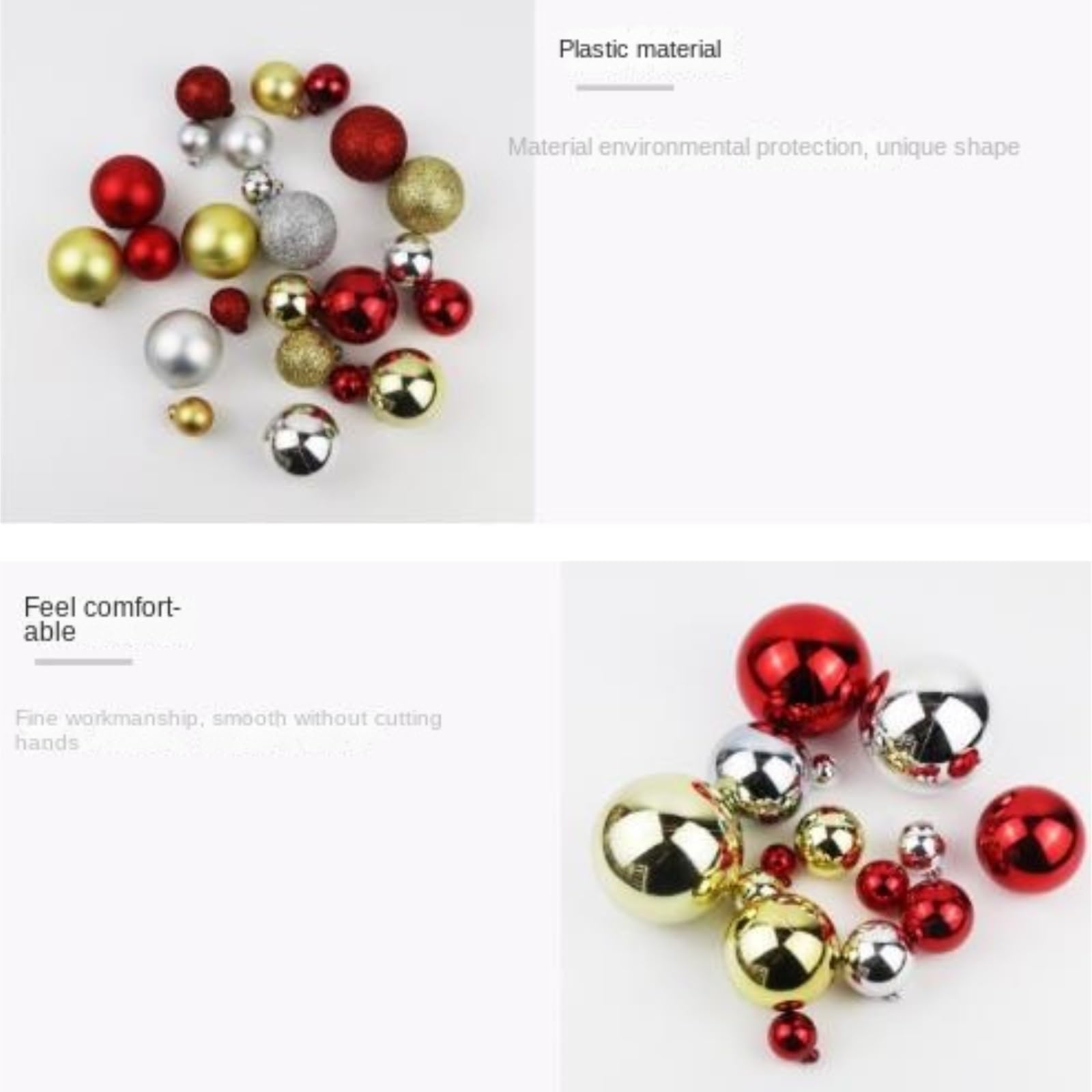 Baumschmuck Weihnachtsdekoration, 9 Kunststoffornamente, Je 8 cm Durchmesser Weihnachtskugeln(Metallic2)
