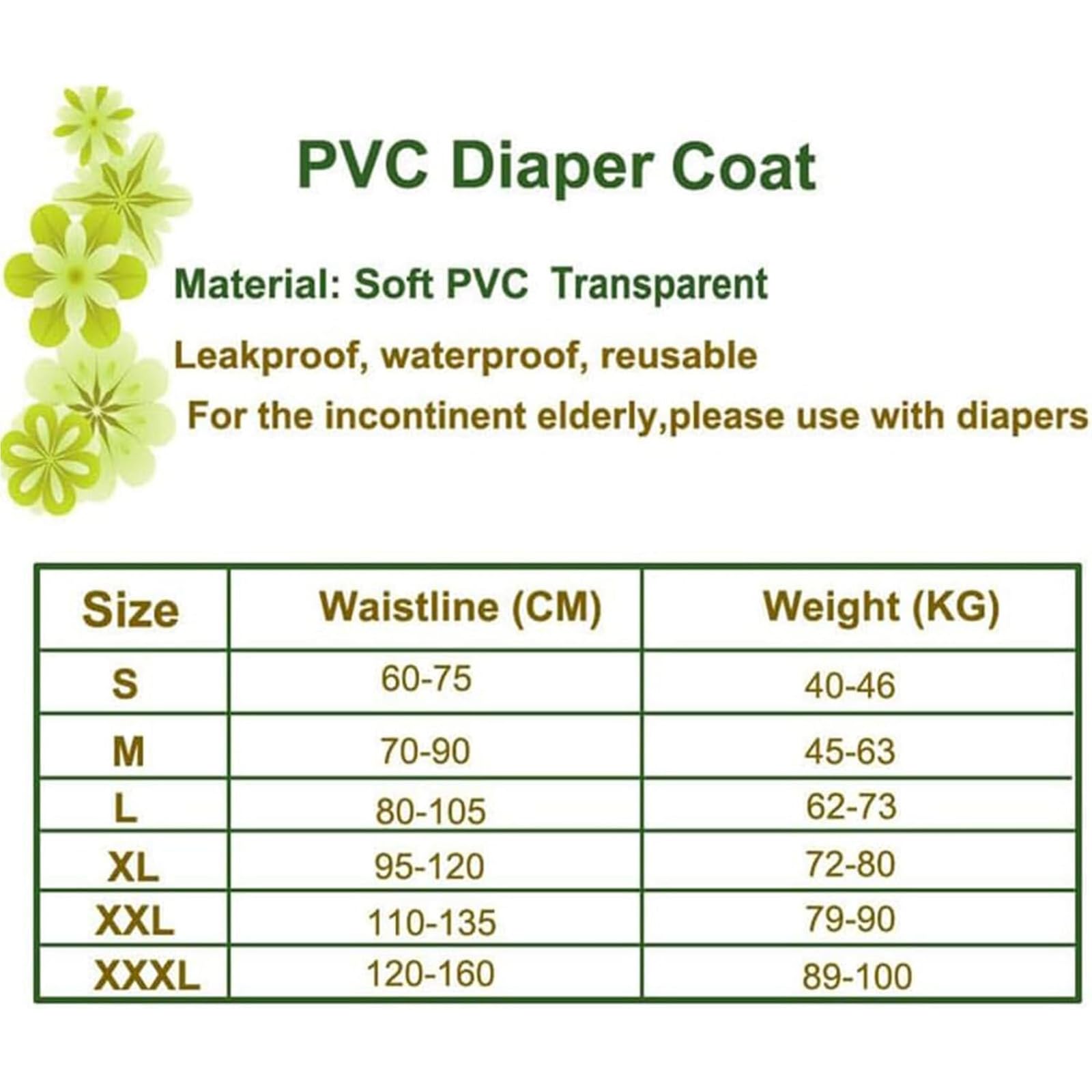 Adult Plastic Pants for Incontinence, Incontinence Plastic Pants, Waterproof and Soft 100% Unisex Comfortable Pants/Reusable Diapers