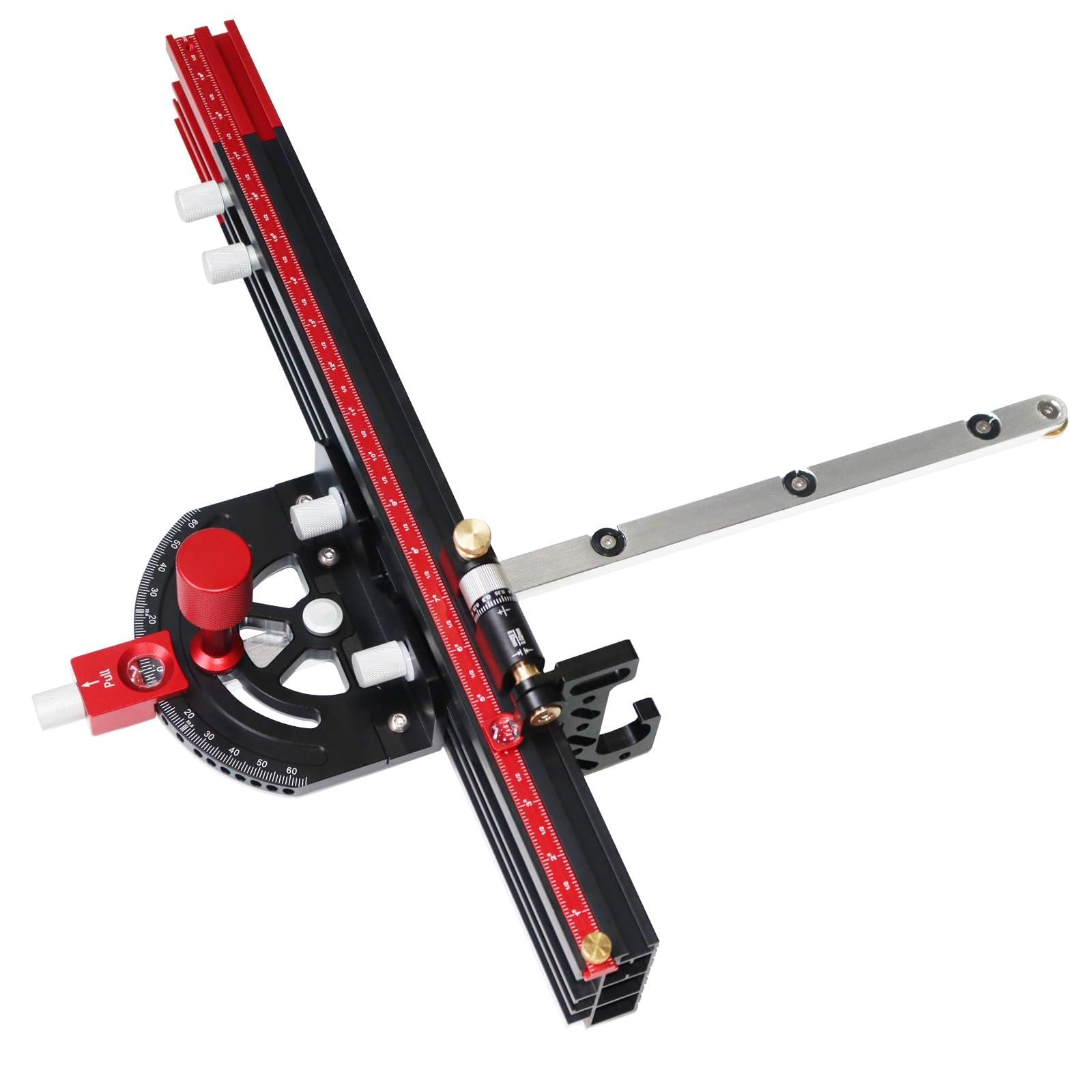 Table Saw Miter Gauge, 89cm Extendable Fence, -60° to 60° Adjustable Angle