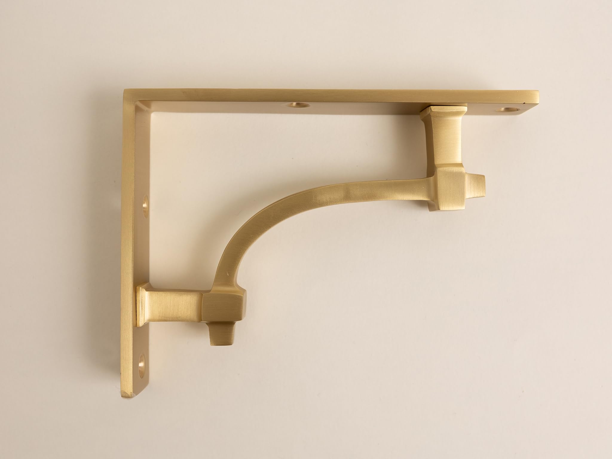 Brass Bee Satin Brass Vintage Industrial Style Solid Brass Shelf Brackets | Brass Shelving Heavy Solid Cast Brass | Sold Individually