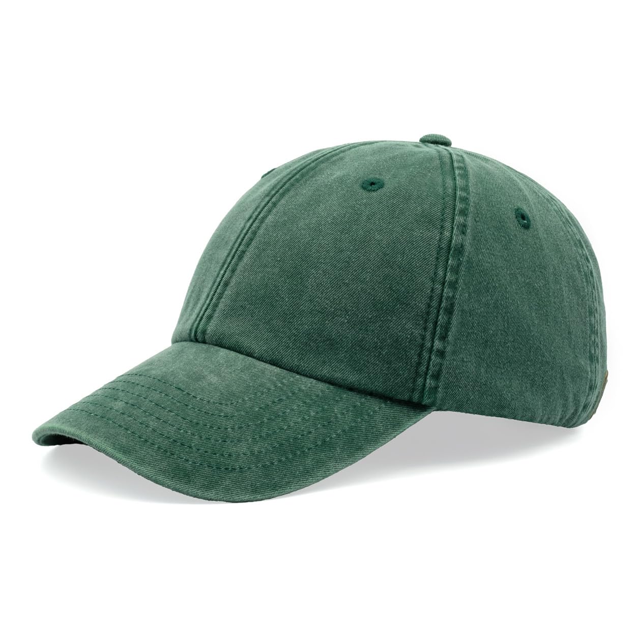 Mens Womens Baseball Cap Vintage Washed Unisex Dad Hat Adjustable Low Profile Distressed Bottle Green