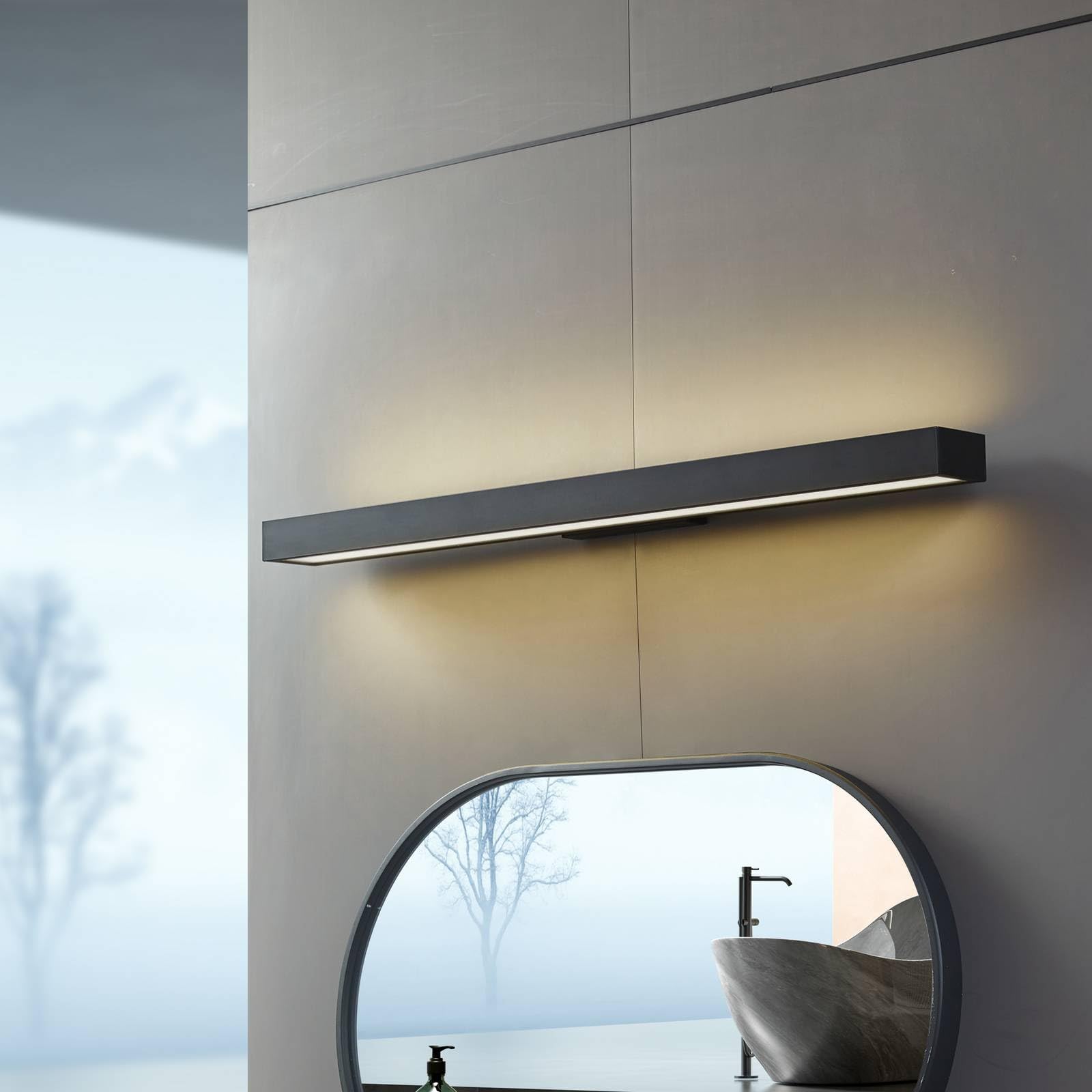 Lucande LED Wandleuchte, Wandlampe Bad Zafira (spritzwassergeschützt (Modern) in Schwarz aus Aluminium (1 flammig) - Wandleuchten Spiegelleuchte Badezimmer Wandbeleuchtung Badezimmerleuchte