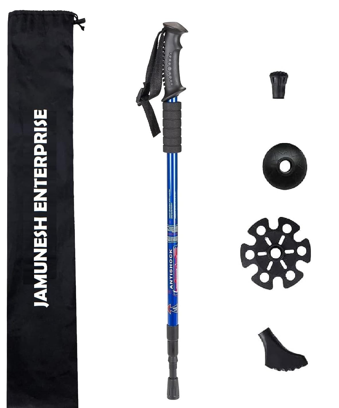 KAYOKO® Aluminum Hiking Trekking Poles, Collapsible Hiking Or Walking Sticks, Adjustable Trekking Pole for Men & Women, Shock-Absorbent Trekking Poles with Accessories & Carry Bag (1 Pack,Blue)-image-11