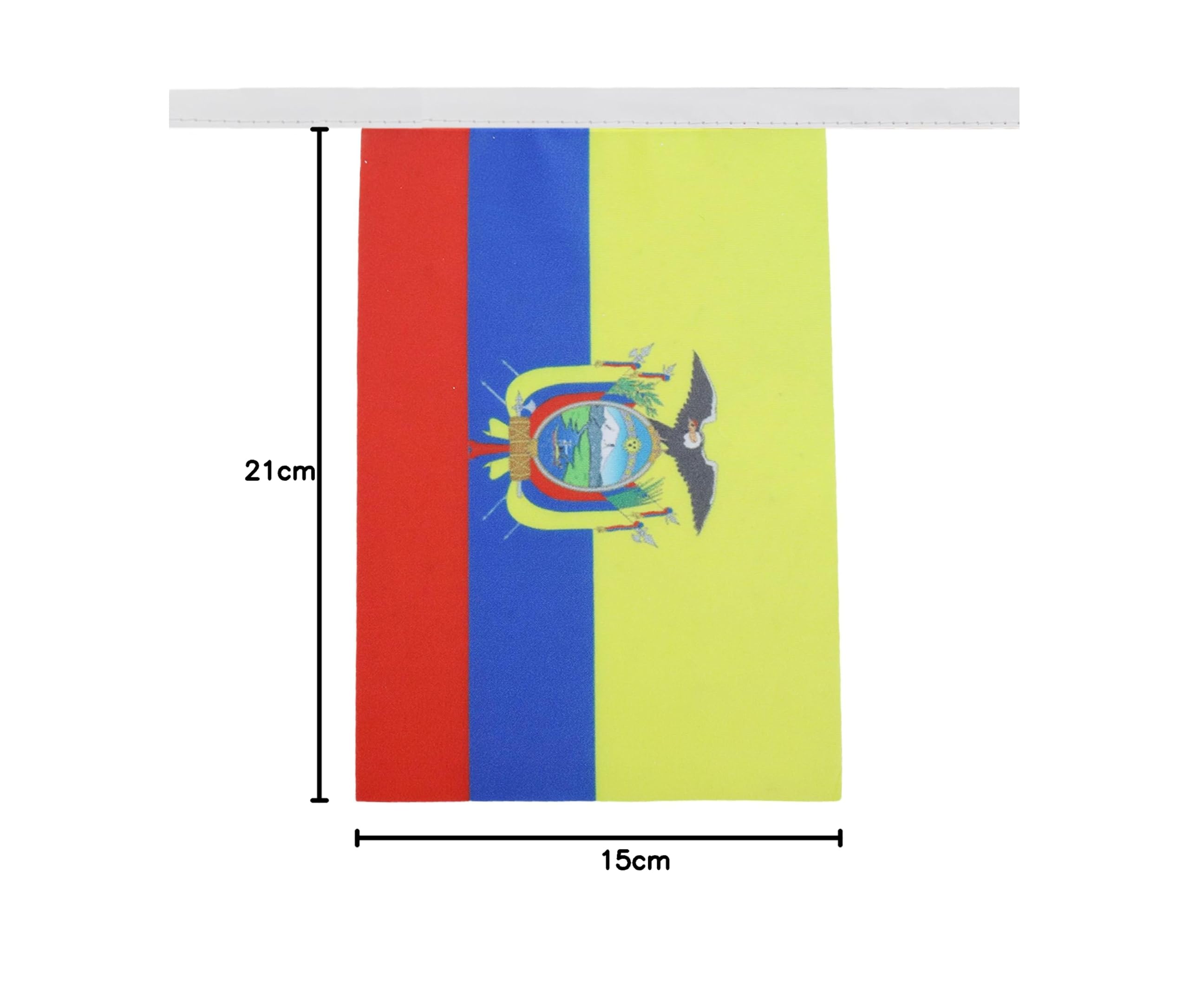 AZ FLAG Guirnalda 6 Metros, 20 Banderas de Ecuador 21x15 cm, Bandera Ecuatoriana 15 x 21 cm - Banderines — view 8