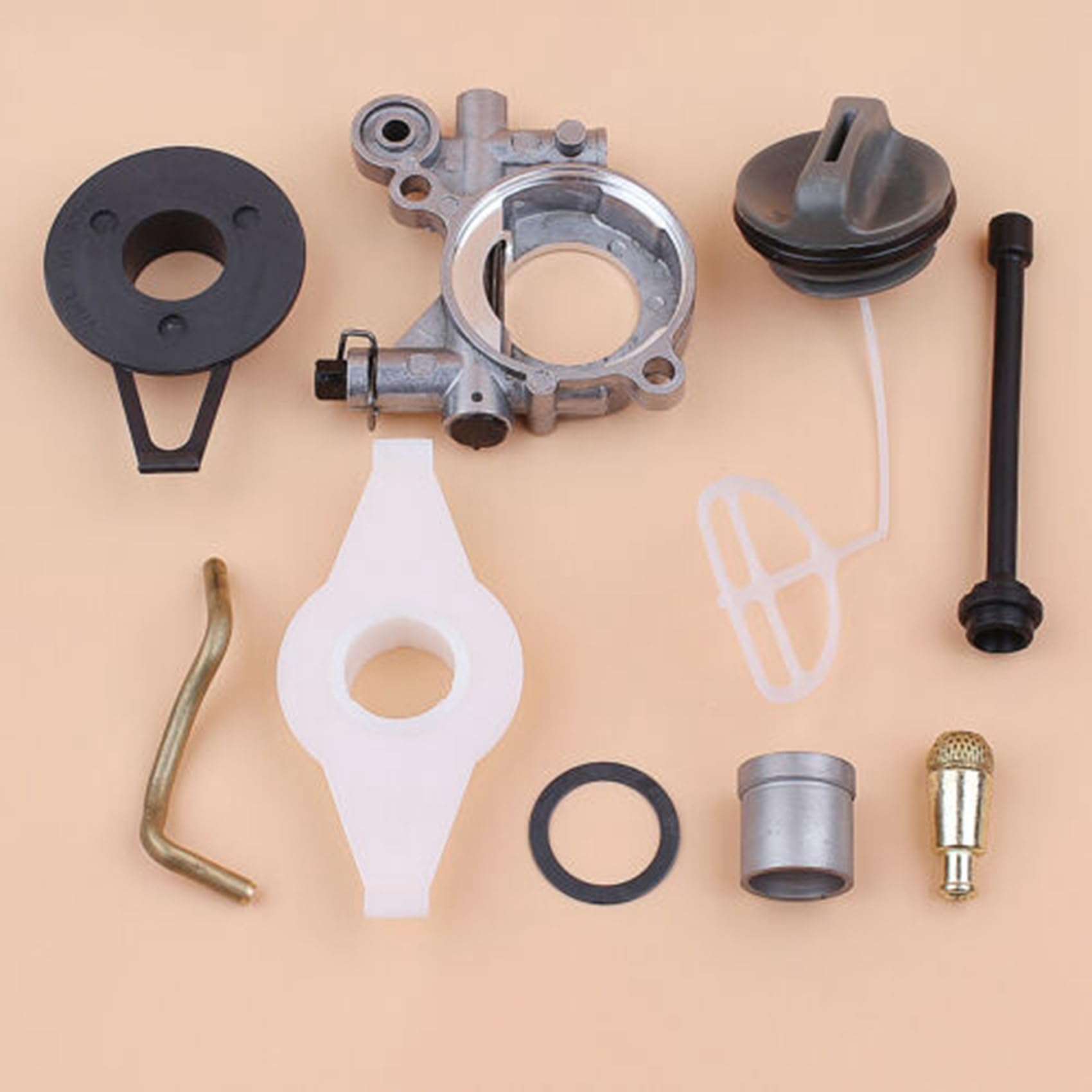 2X Kit Ingranaggi un Vite Fine per Pompa Olio per 372Xp 365 371 385 390 362 570 575 576